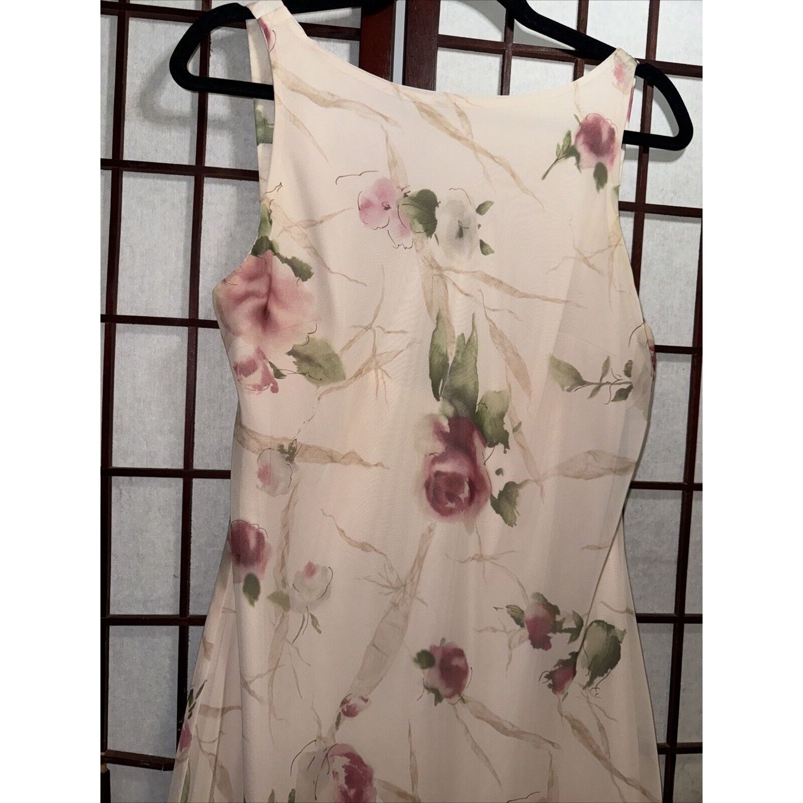 Alan Paine Alyn Paige Womens Slip Dress Size 9/10 Pink Green Brown Flor Size L / US 10 / IT 46 - 6 Thumbnail