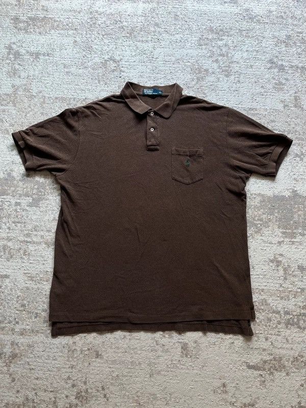 Polo Ralph Lauren Polo Ralph Lauren Vintage 2000s Brown Polo Shirt Pocket Size US XL / EU 56 / 4 - 1 Thumbnail