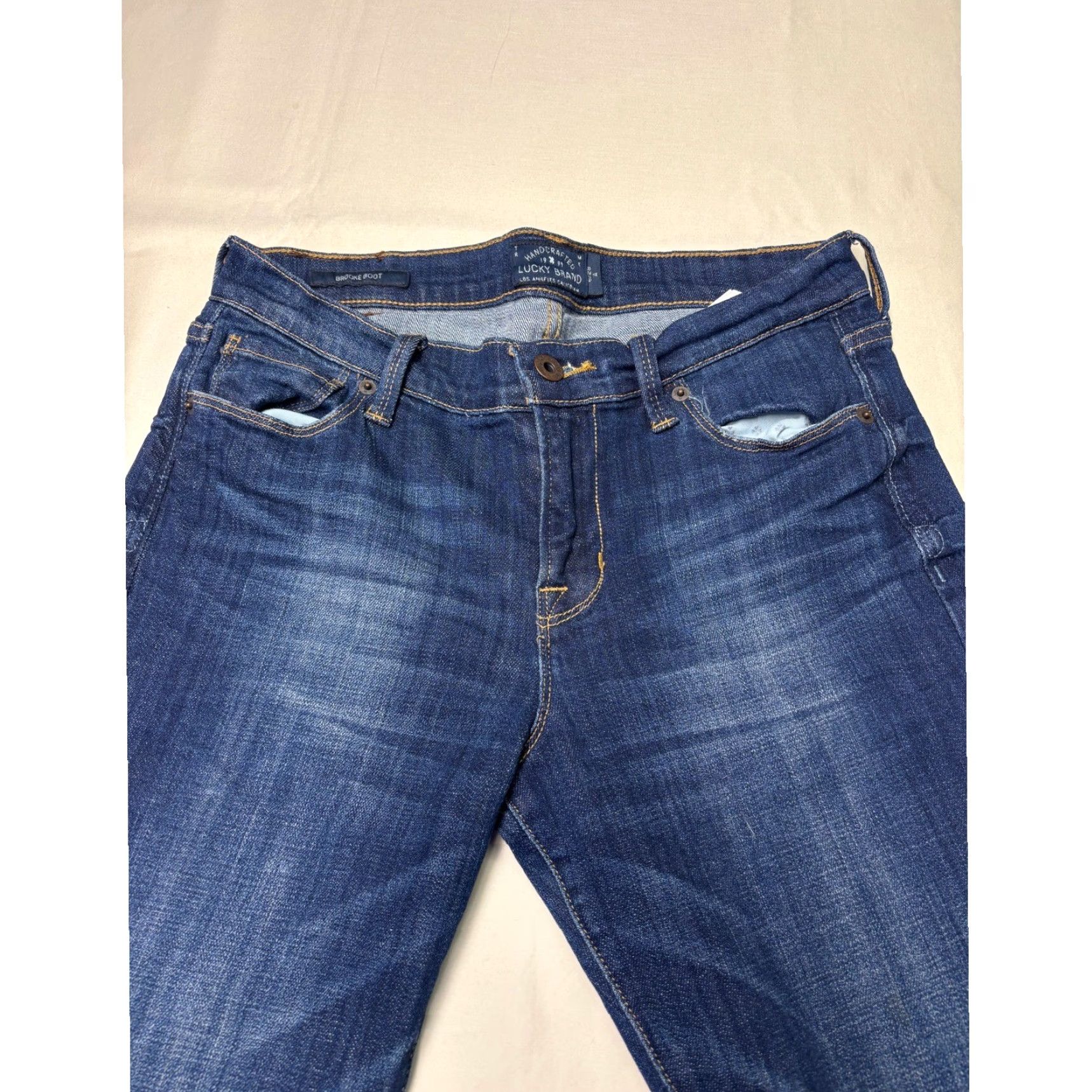 Lucky Brand Lucky Brand Brooke Boot Jeans Womens 6 Dark Wash Bootcut Denim Boots Size 28" / US 6 / IT 42 - 2 Thumbnail