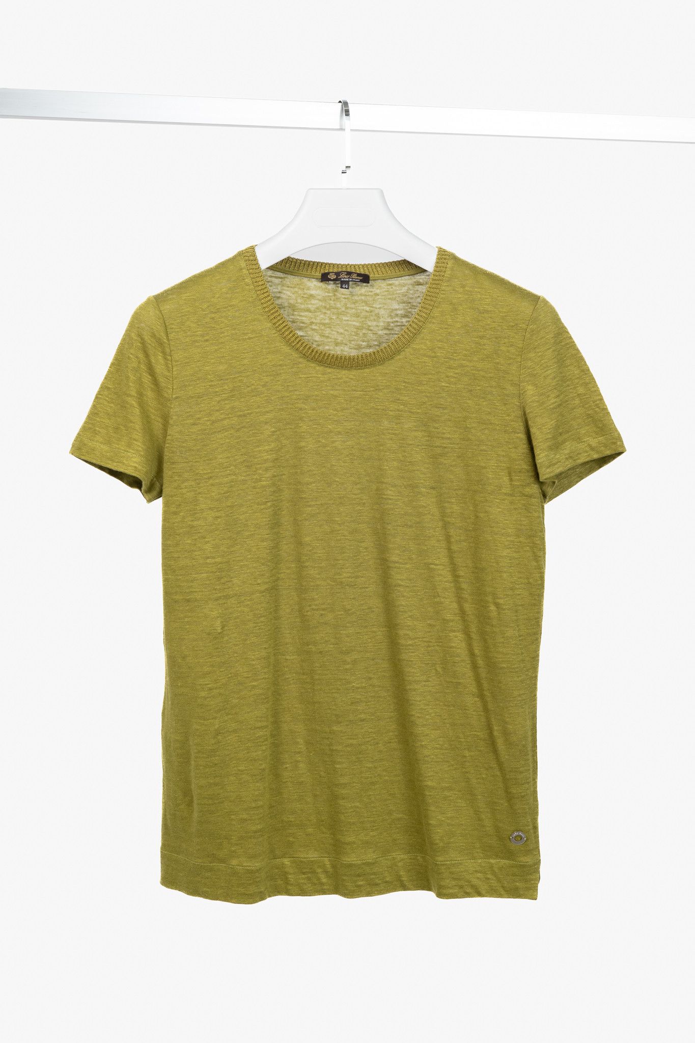 Loro Piana Loro Piana Green Linen Short-Sleeve T-Shirt Size M / US 6-8 / IT 42-44 - 1 Thumbnail