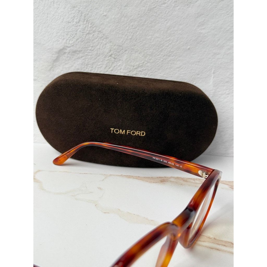 Tom Ford NEW Tom Ford FT5871-B Bluelight Frames in Havana Brown Size ONE SIZE - 7 Thumbnail