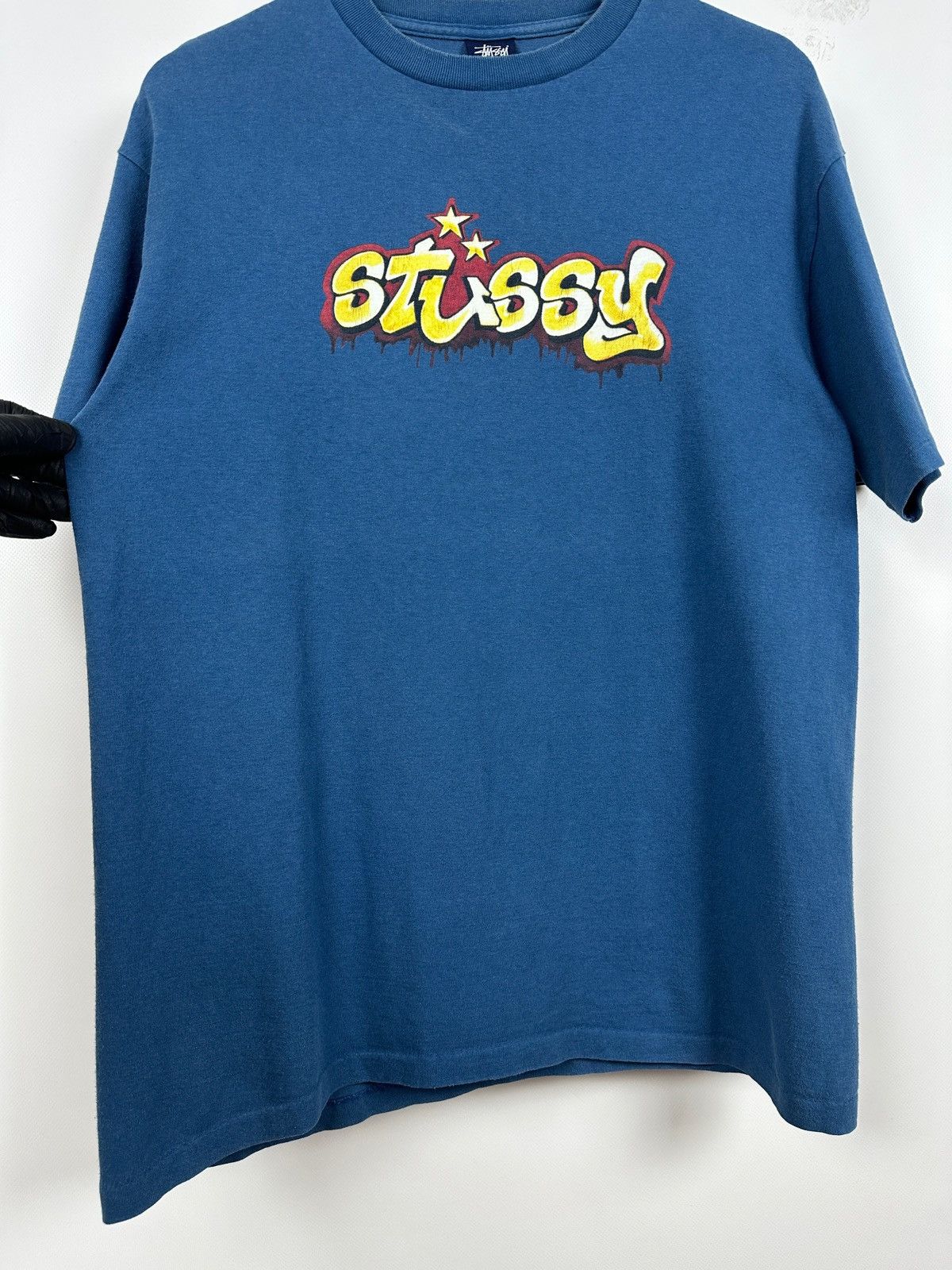Stussy 00s Vintage Stussy Graphic Logo Single Stitch Blue T-Shirt Size US M / EU 48-50 / 2 - 14 Thumbnail