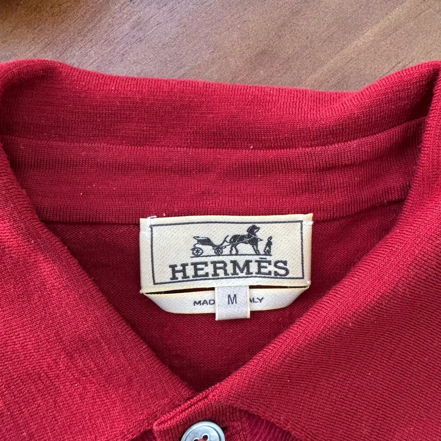 Hermes Hermès Wool Knit Polo Shirt Red Like New M Size M / US 6-8 / IT 42-44 - 5 Thumbnail