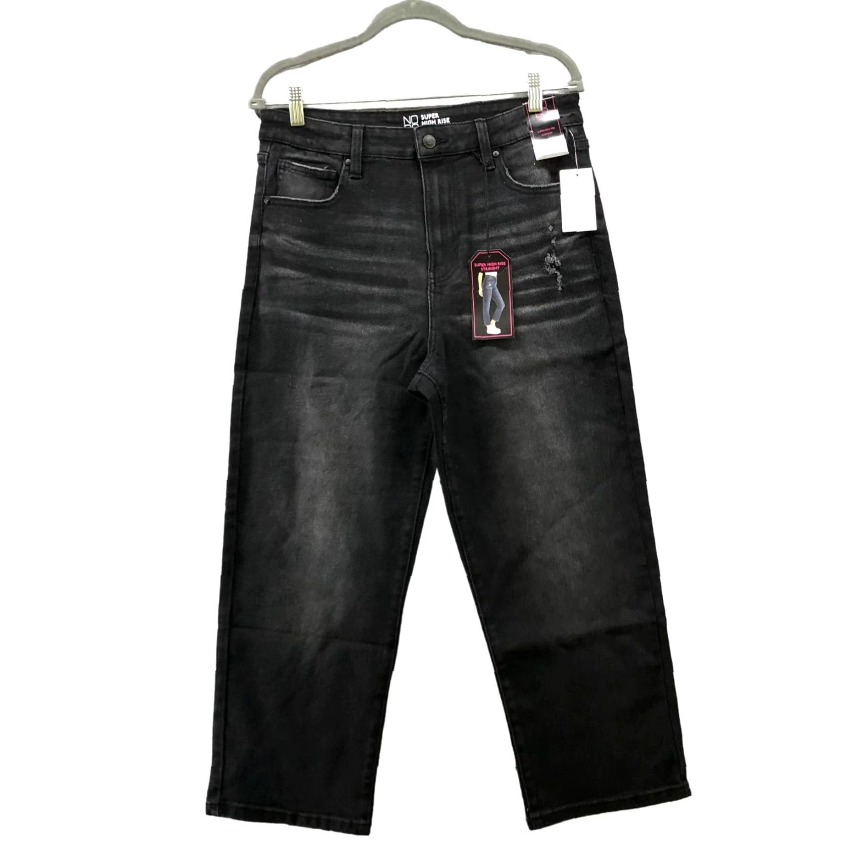 Vintage NWT No Boundaries Super High Rise Straight Curvy Jeans Juniors Womens 15 Black Size 36" / US 14 / IT 50 - 2 Thumbnail