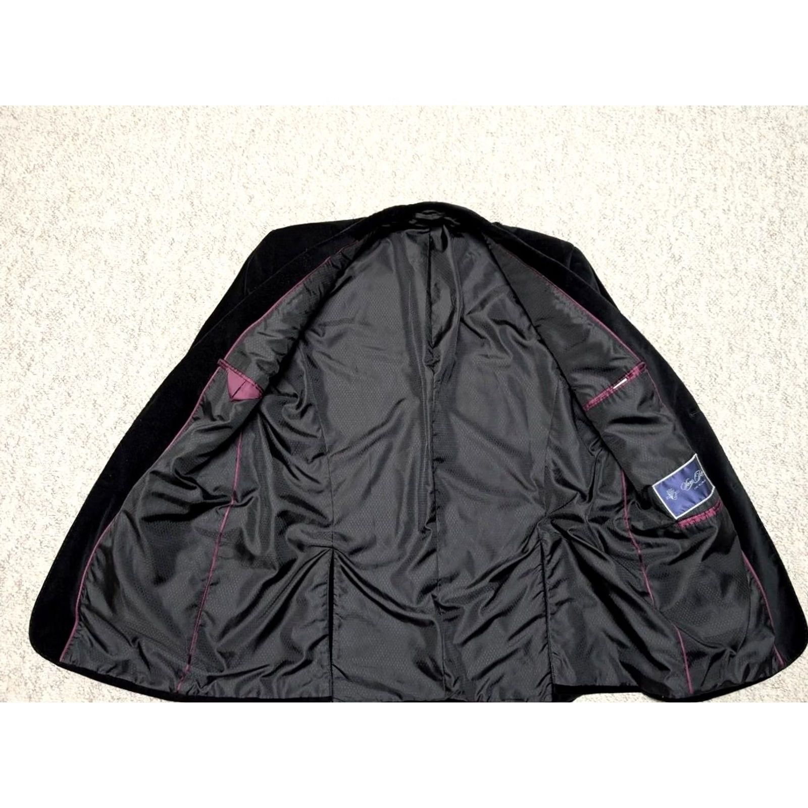 Sean John VINTAGE Sean John Blazer Men 44L Velour Velvet Black Two-Button Peak Lapel Double-Vented Size 44R - 4 Thumbnail