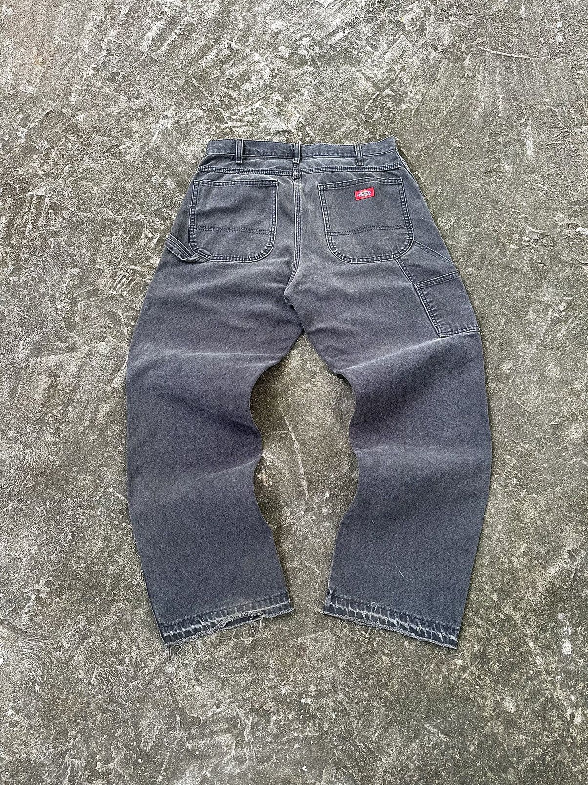 Carhartt (34x30.5) Crazy Distressed Dickies Carpenter Faded Black Size US 34 / EU 50 - 2 Thumbnail