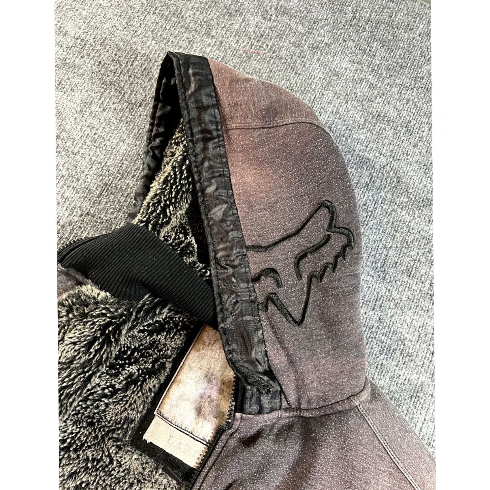 Fox Racing Fox Racing Hoodie Mens L Brown Sherpa Lined Full Zip Faded Utility Size US L / EU 52-54 / 3 - 6 Thumbnail