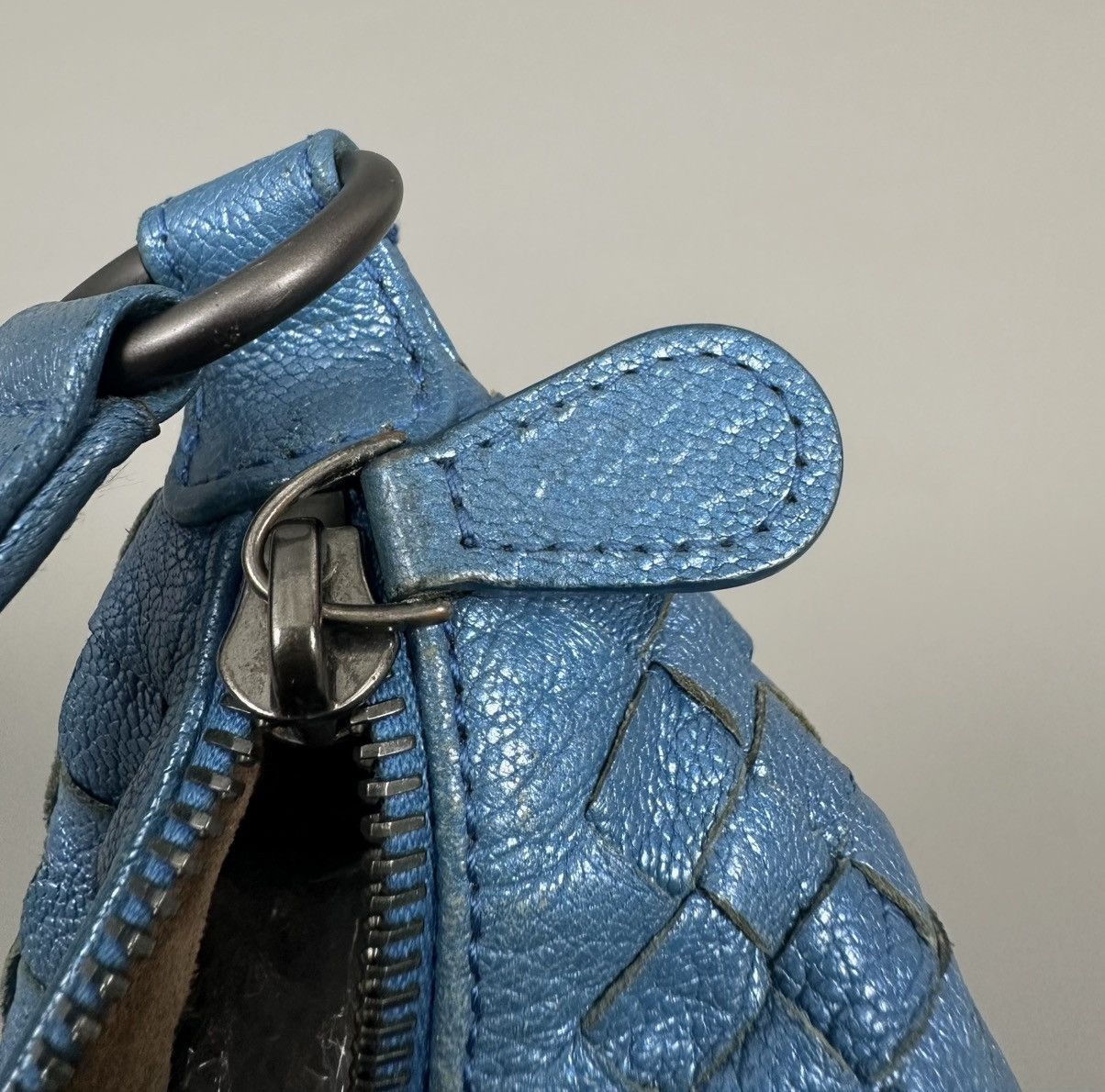 Bottega Veneta Bottega Veneta - Zip Hobo Intrecciato Nappa - Metallic Blue Size ONE SIZE - 13 Thumbnail