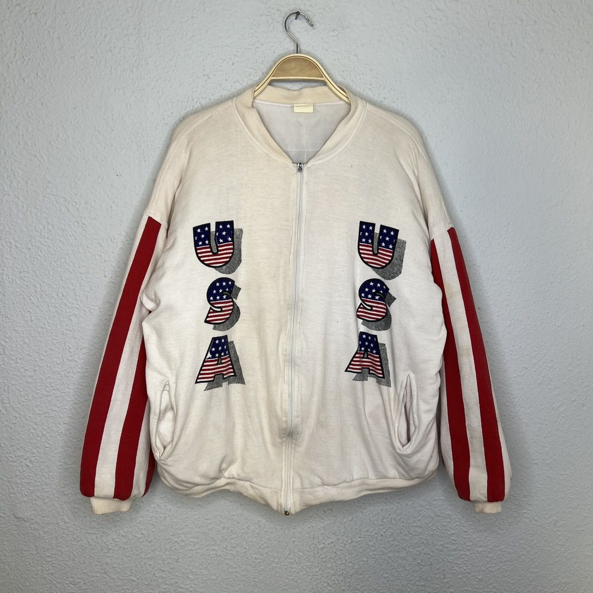 Vintage Vintage The American Way Varsity Bomber Jacket USA Flag 90s Size US L / EU 52-54 / 3 - 7 Thumbnail