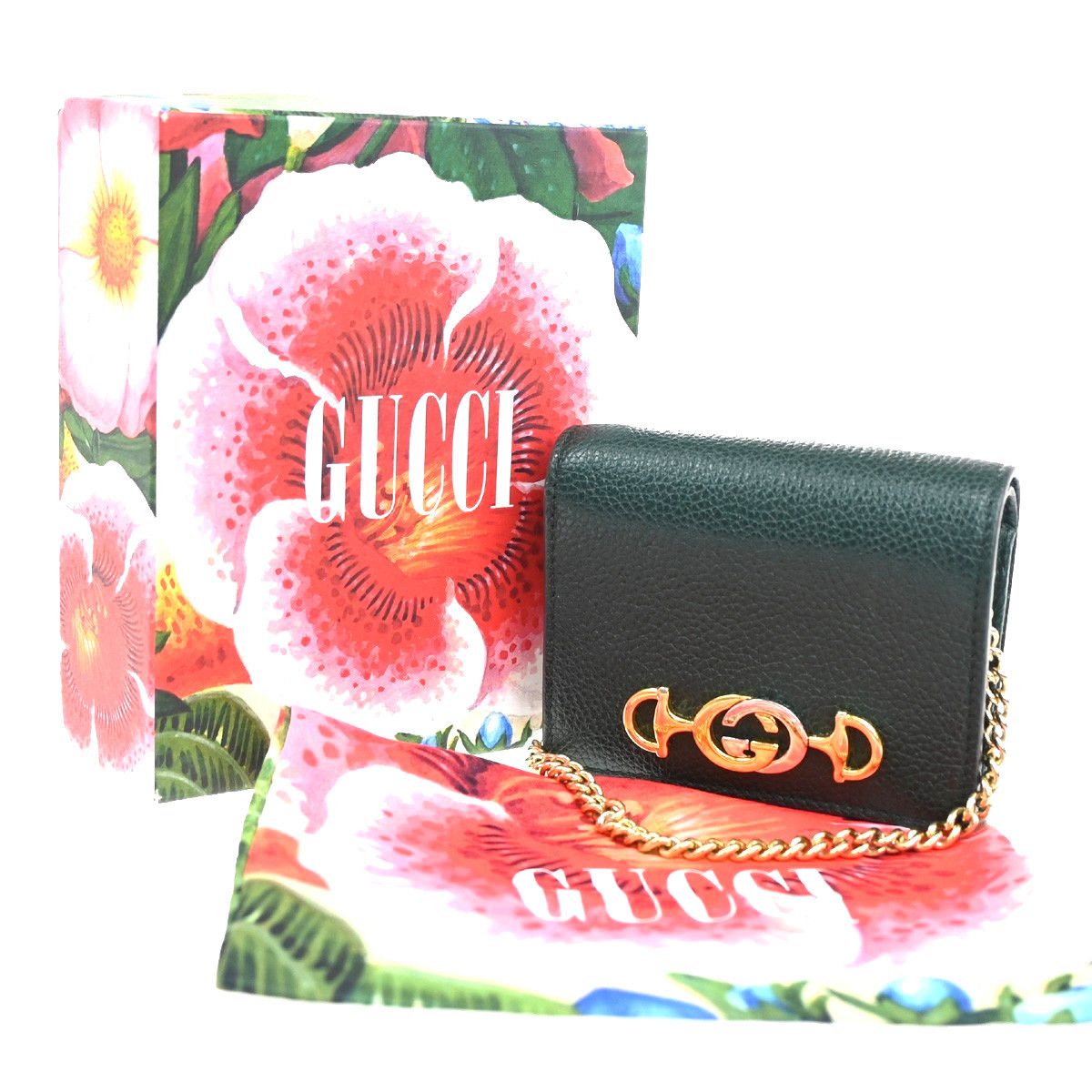 Gucci Gucci Zumi Chain Card Case Leather Size ONE SIZE - 1 Thumbnail