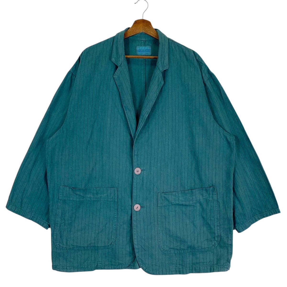 Japanese Brand Vintage Fittz Super Studio Stripe Button Jacket Size US L / EU 52-54 / 3 - 1 Thumbnail