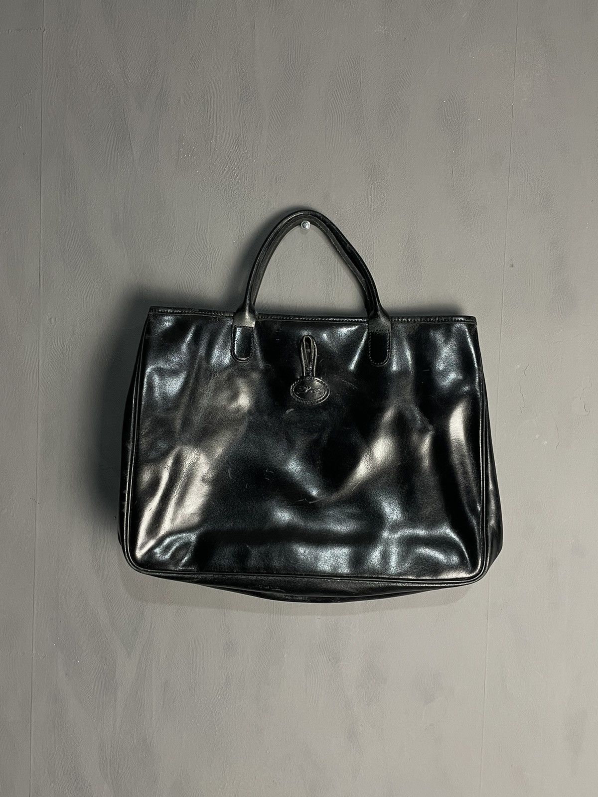 Longchamp LONGCHAMP Large Black Leather Silver Toggle Shoulder Bag EUC Size ONE SIZE - 1 Thumbnail