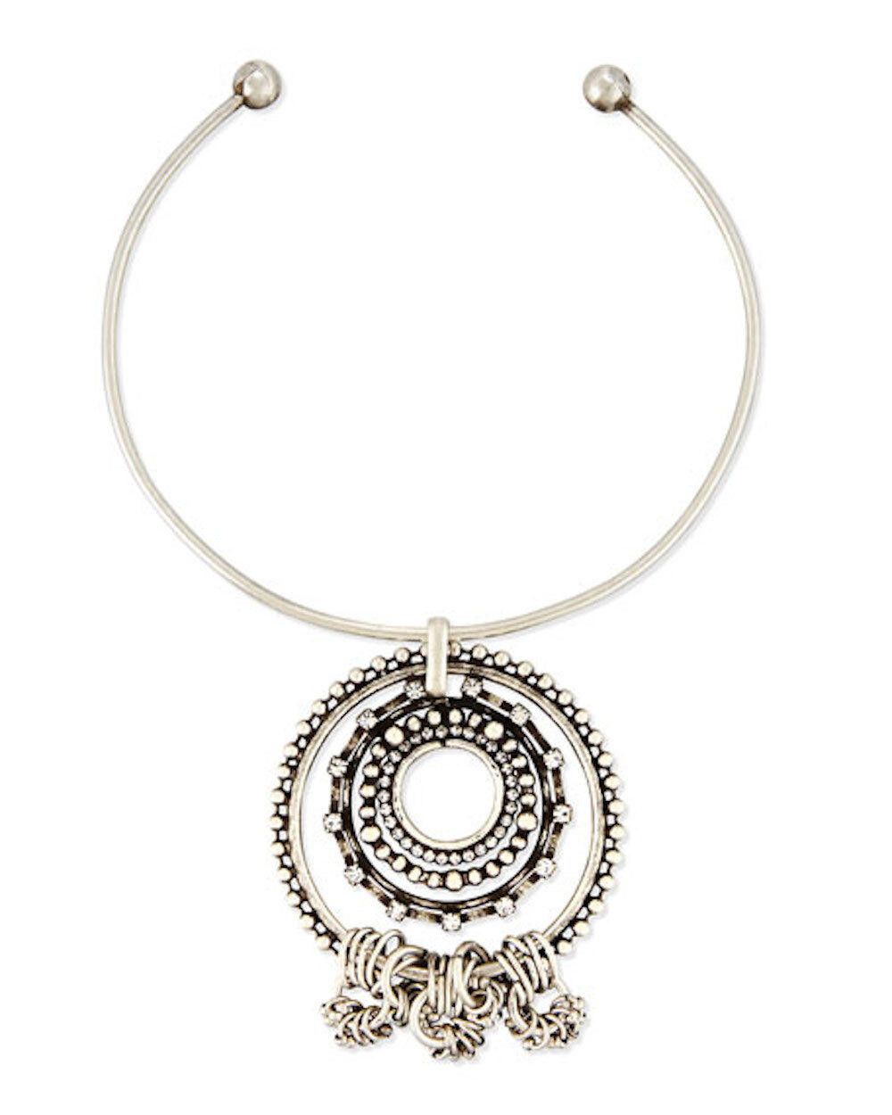 Designer Dannijo Silver Corona Pendant Collar Necklace Size ONE SIZE - 3 Thumbnail