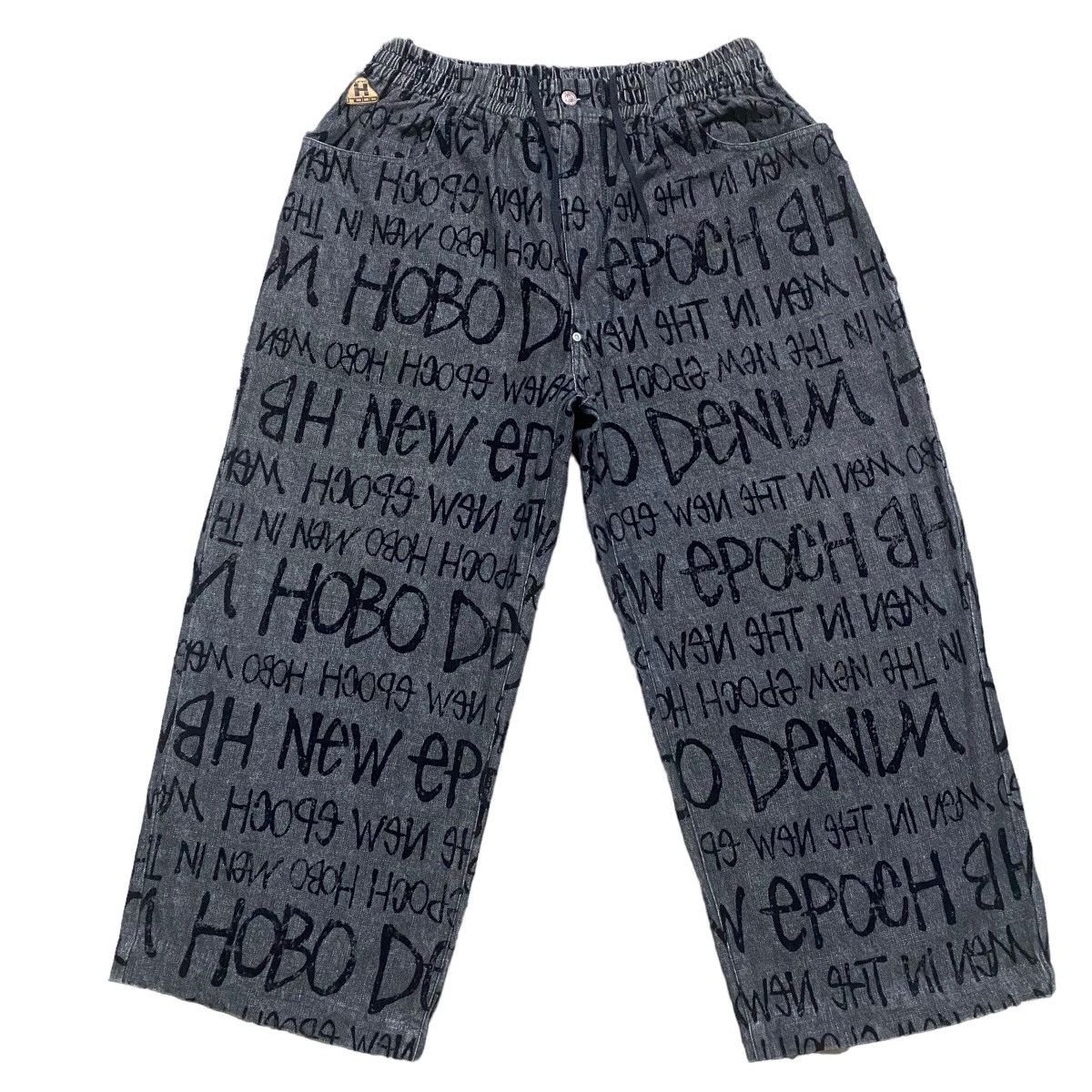 Hobo Denim Wide Baggy Skater Pants Full Print