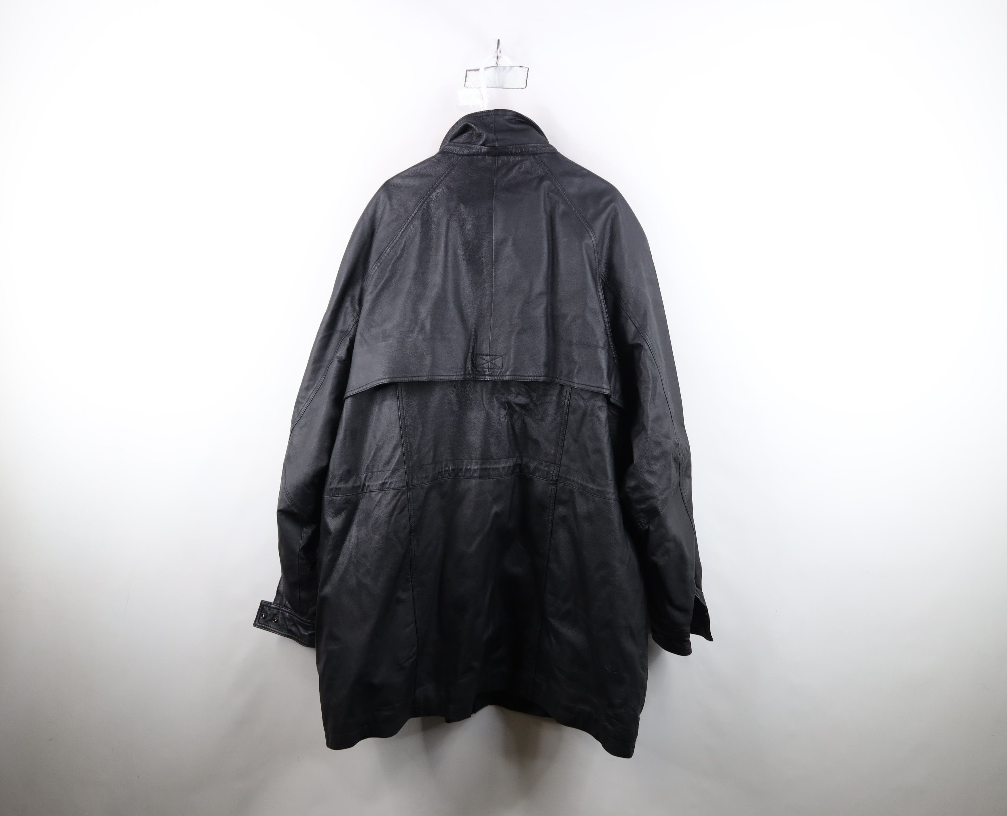 Vintage Vintage 90s Streetwear Quilted Full Zip Leather Jacket Black Size US XXL / EU 58 / 5 - 13 Thumbnail