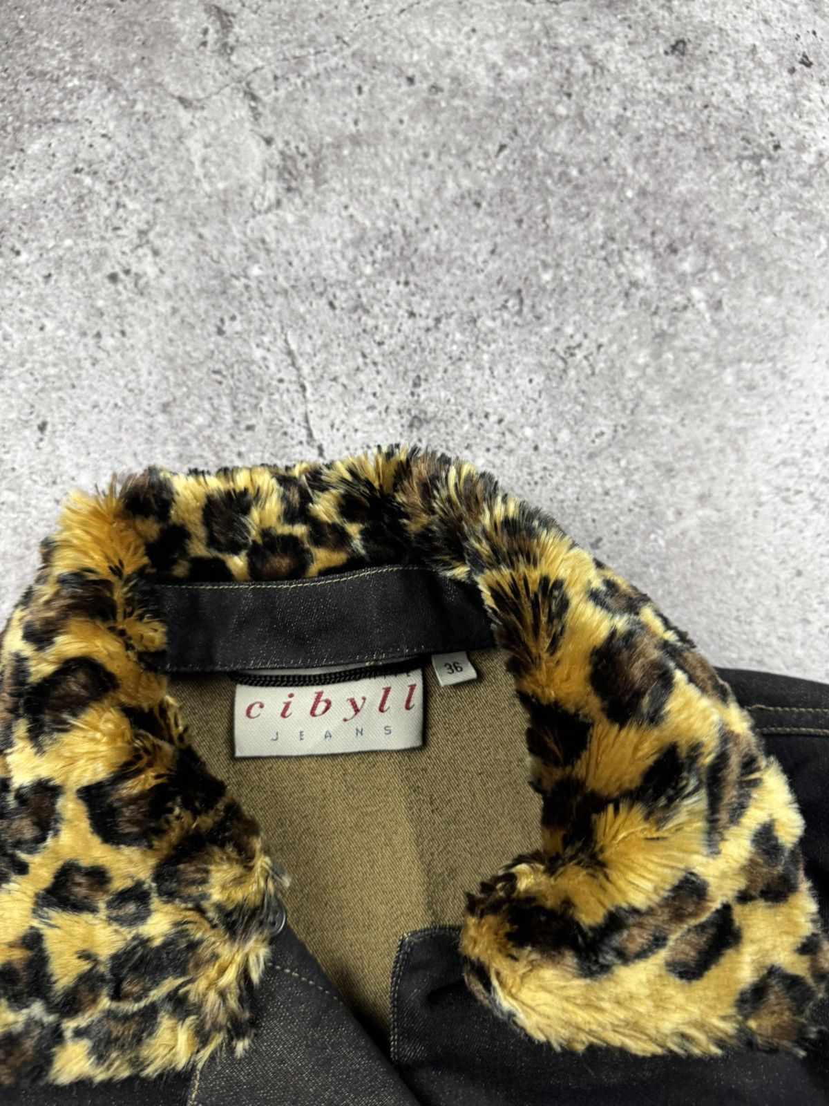 If Six Was Nine Y2K denim Style Long Fur leopard Collar Asymmetrical Vest Size US M / EU 48-50 / 2 - 3 Thumbnail