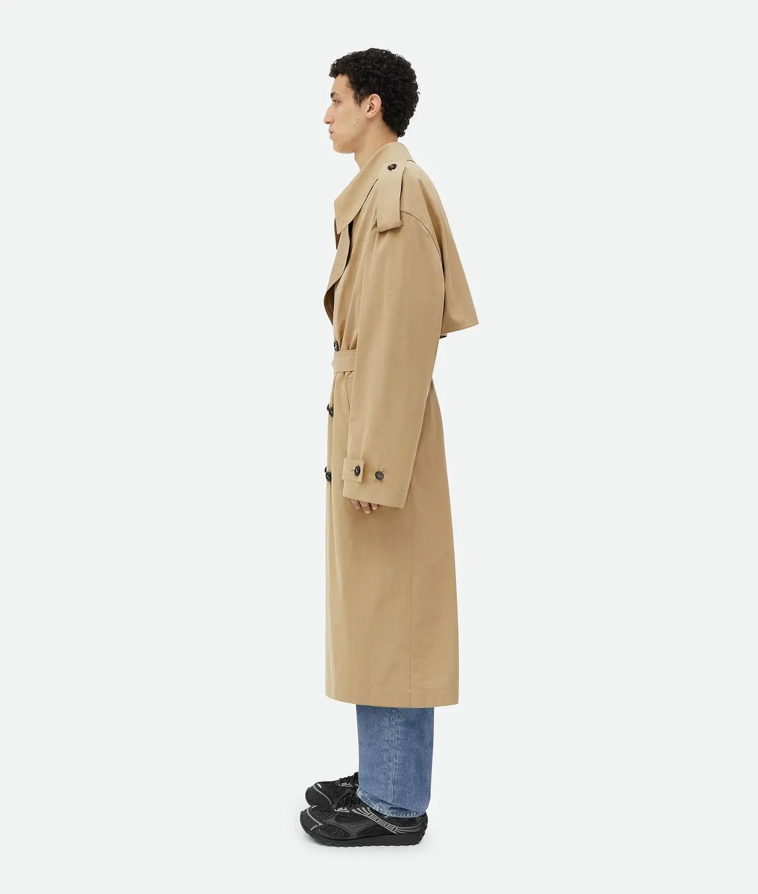 Bottega Veneta o1w1db10625 Cotton Trench Coat in Sand Size US M / EU 48-50 / 2 - 2 Thumbnail