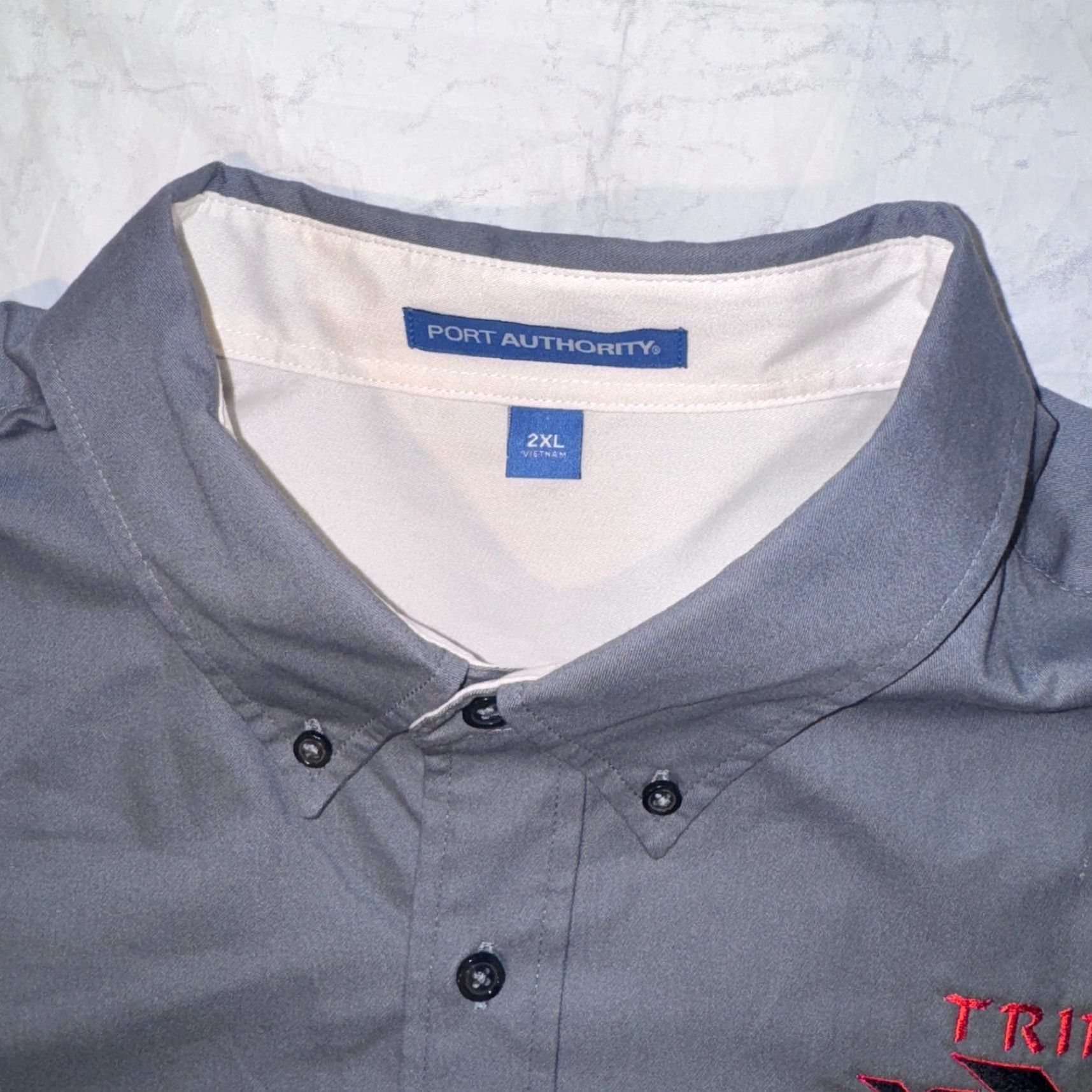 Port Authority Corvette Racing Club Gray Stitched Logo Shirt 2XL Long Sleeve Button Up Mens Size US XXL / EU 58 / 5 - 4 Thumbnail