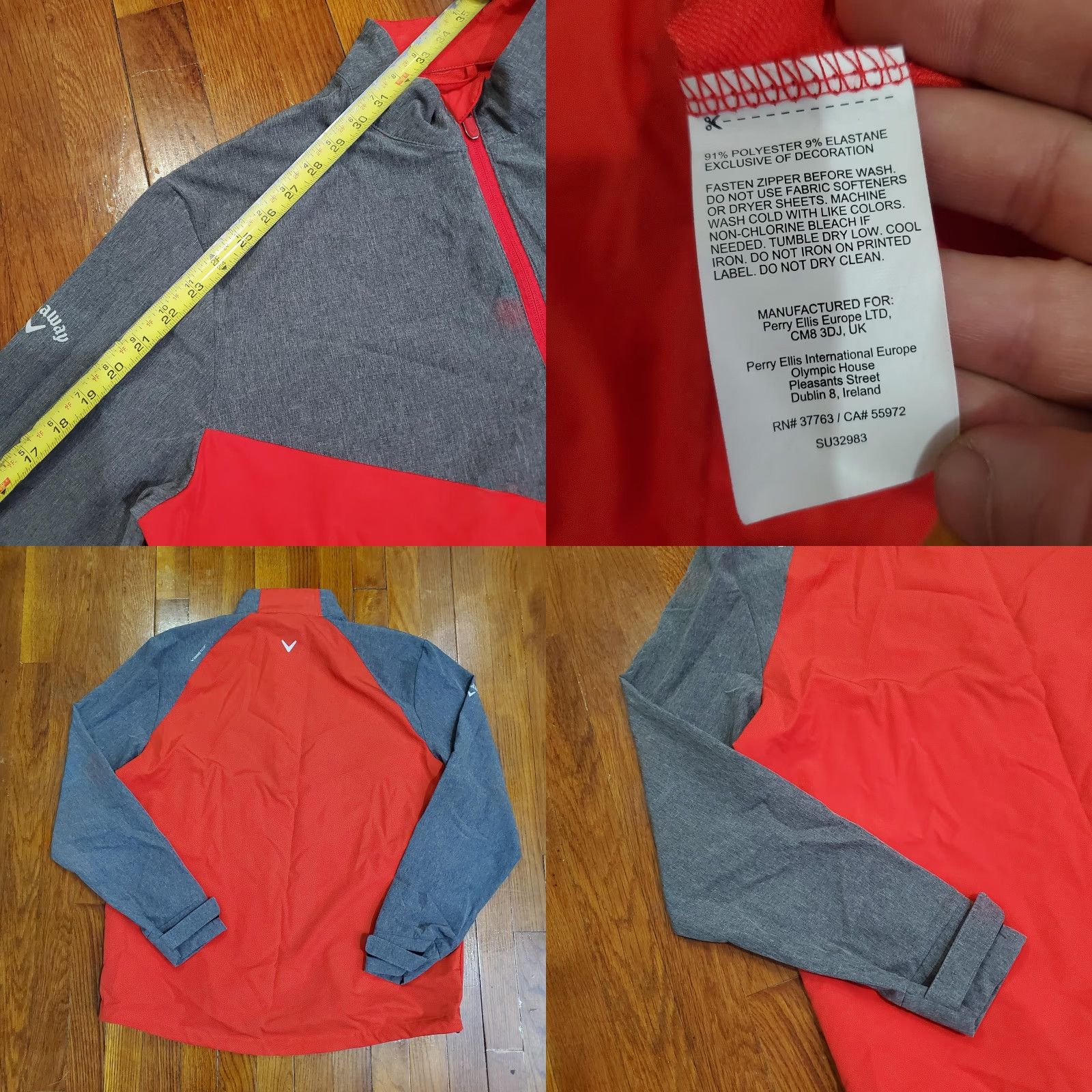 Callaway Callaway Weather Series Jacket Mens M Red Gray 1/4 Zip Windbreaker Golf Softshell Closeout? Size US M / EU 48-50 / 2 - 8 Thumbnail