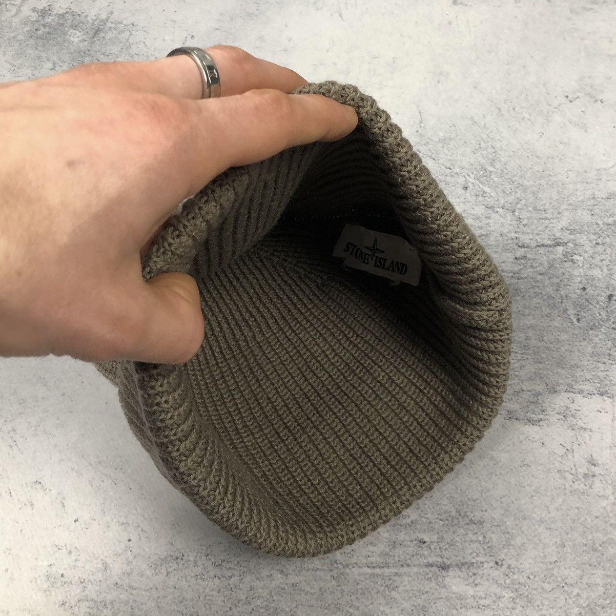 Stone Island Stone Island Cross Logo Khaki Beige Beanie Men’s Hat casual Size ONE SIZE - 5 Thumbnail