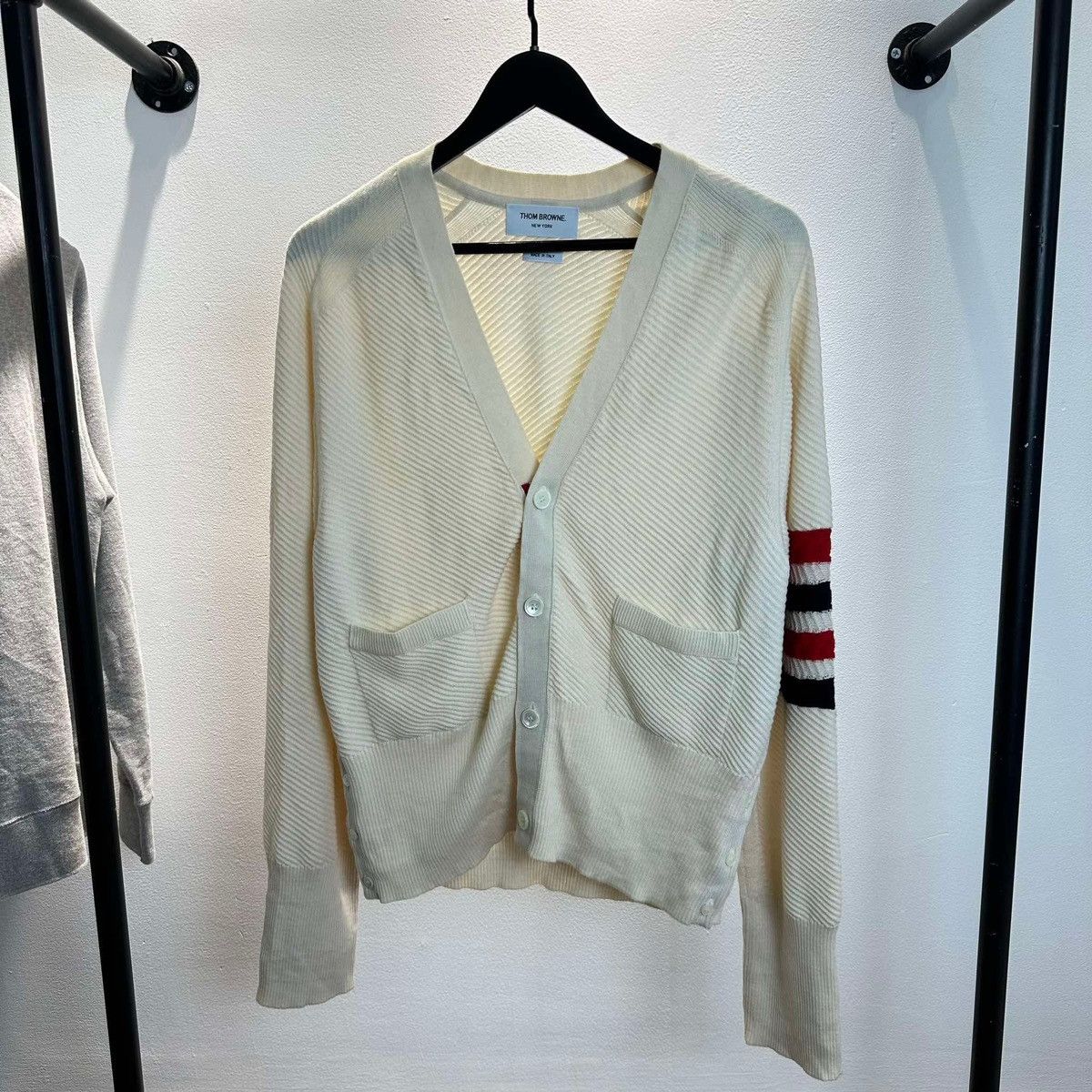 Thom Browne THOM BROWNE 4BAR CARDIGAN Size US L / EU 52-54 / 3 - 1 Thumbnail