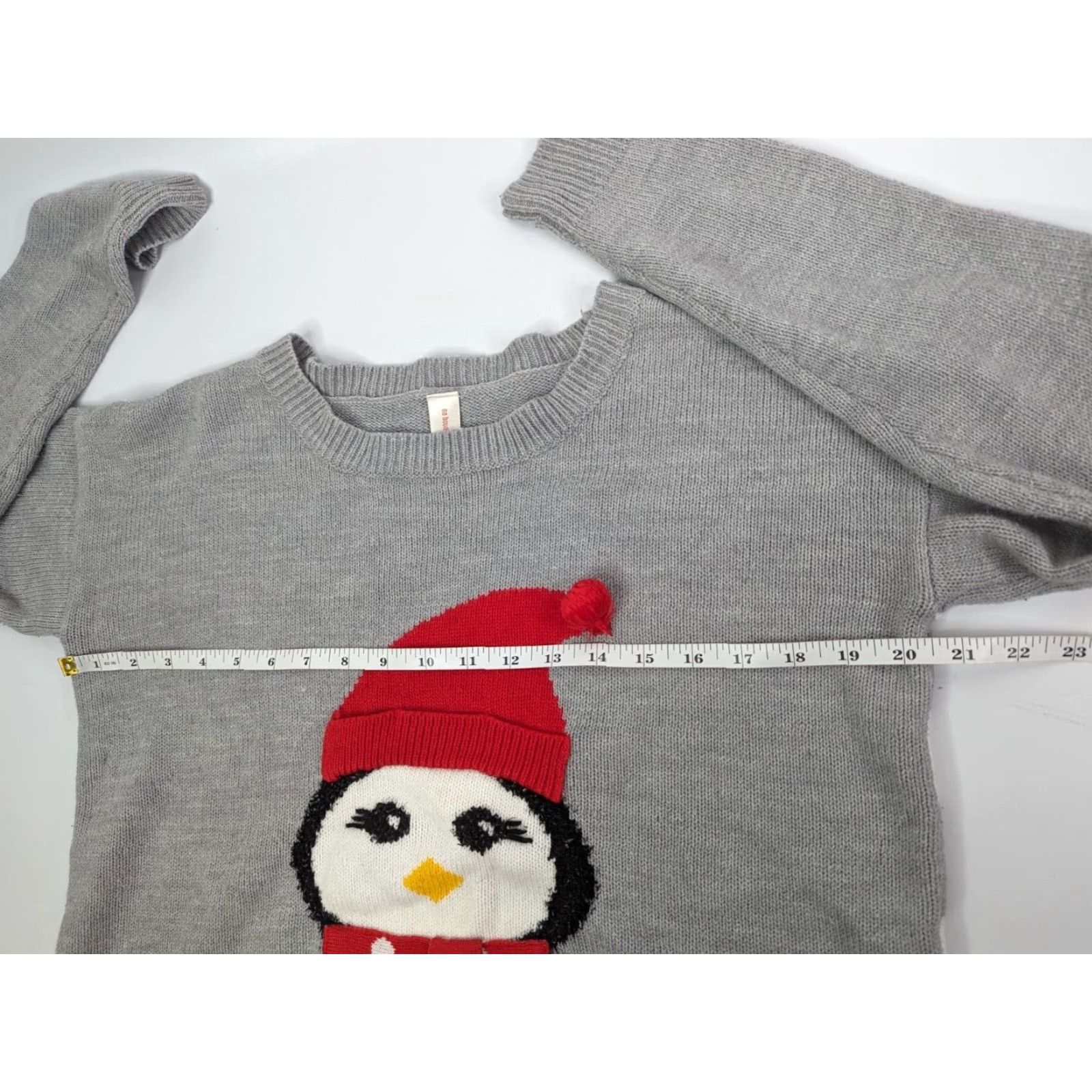 Vintage No Boundaries Women's XL Sweater Crew Neck Grey Christmas Holiday Ugly Penguin Knit Pullover Casual Christmas Women XL Gray Size XL / US 12-14 / IT 48-50 - 6 Thumbnail