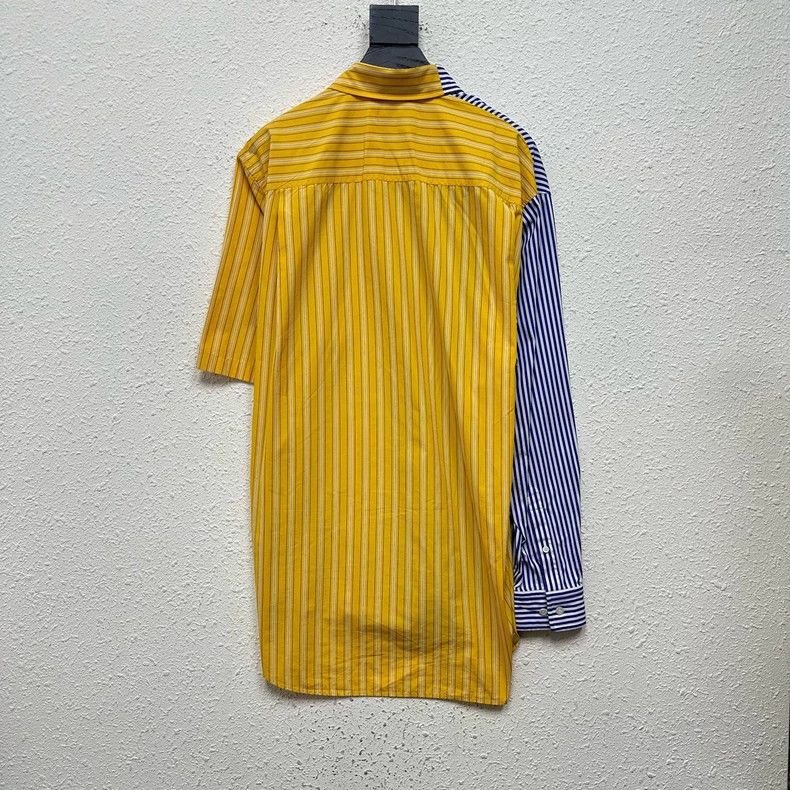 Balenciaga Balenciaga Patchwork striped embroidered logo shirt 2502-Ne Size US S / EU 44-46 / 1 - 2 Thumbnail
