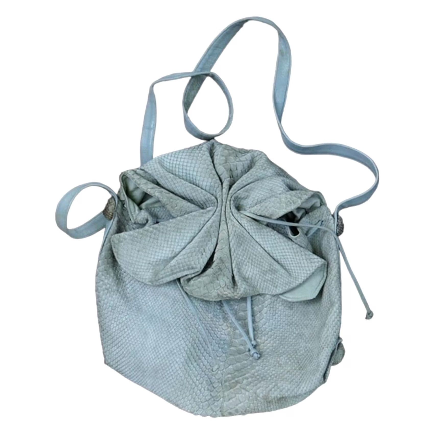 Vintage VINTAGE Carlos Falchi Genuine Leather Handmade Handbag Satchel Gray Women Size ONE SIZE - 2 Thumbnail