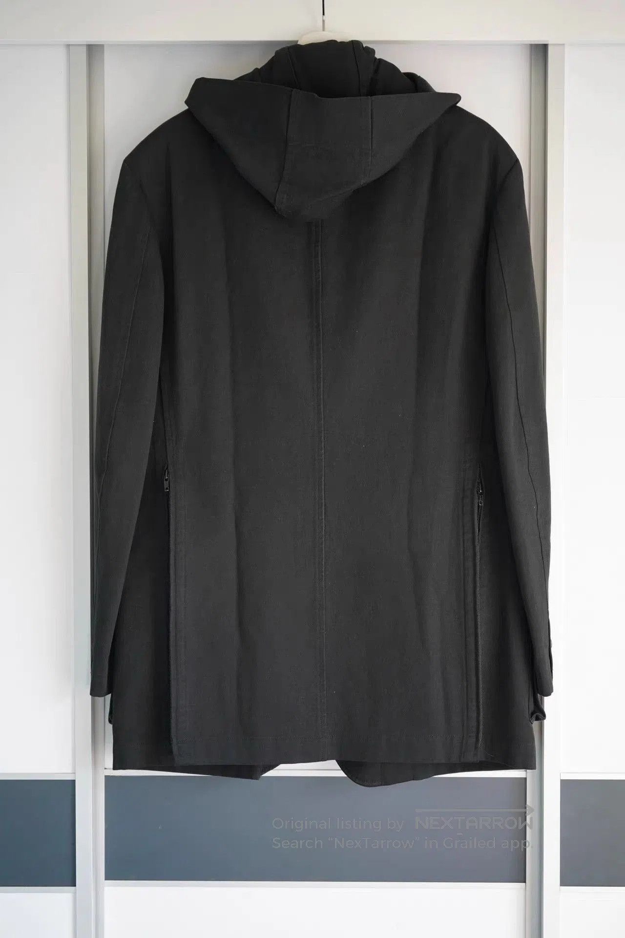 Yohji Yamamoto Black Hooded Jacket with Zip Pockets. Size US L / EU 52-54 / 3 - 1 Thumbnail