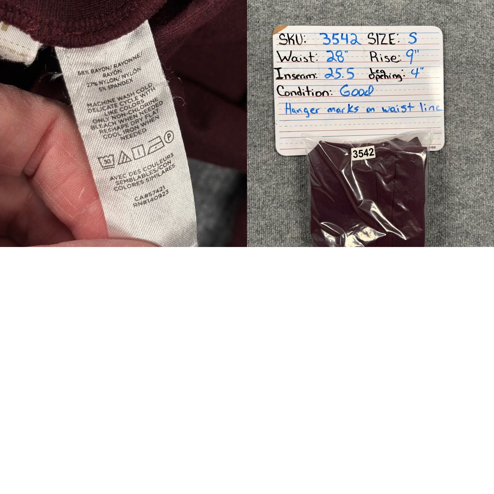 Loft LOFT Leggings Ankle S MID Rise Textured Knit Ponte Burgundy Red Women S Stretch Elastic Waist Casual Activewear Fall Winter Spring Mens Womens Size 28" / US 6 / IT 42 - 8 Thumbnail