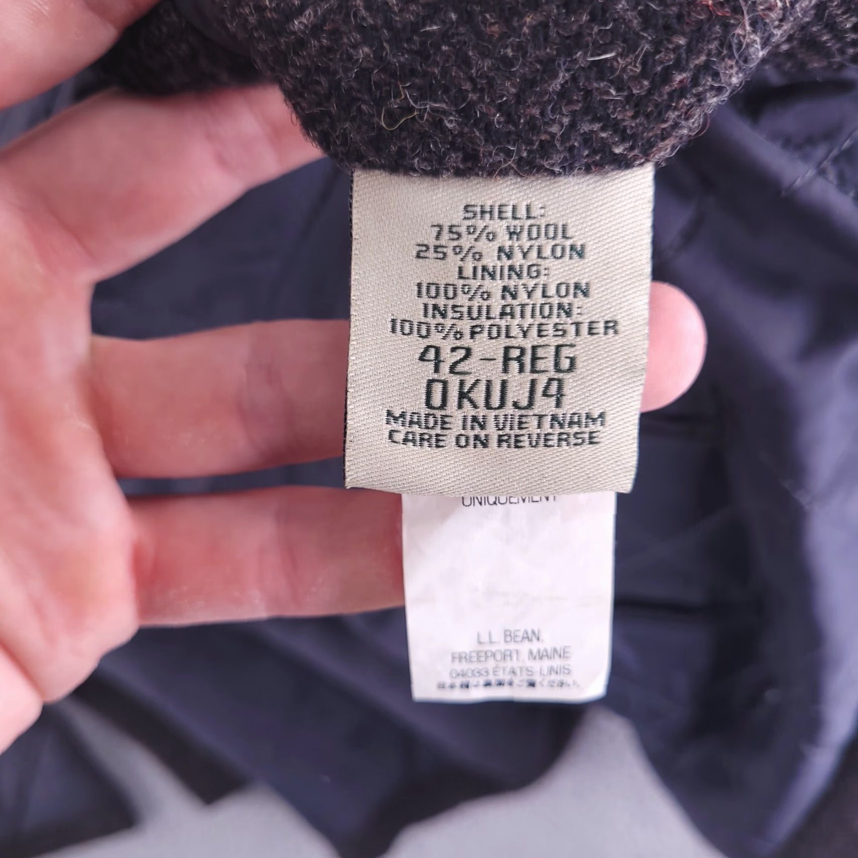 Vintage VINTAGE LL Bean Mens Jacket Gray Shetland Wool Primaloft Quilt Lined Insulated Coat 42R Size US XS / EU 42 / 0 - 6 Thumbnail