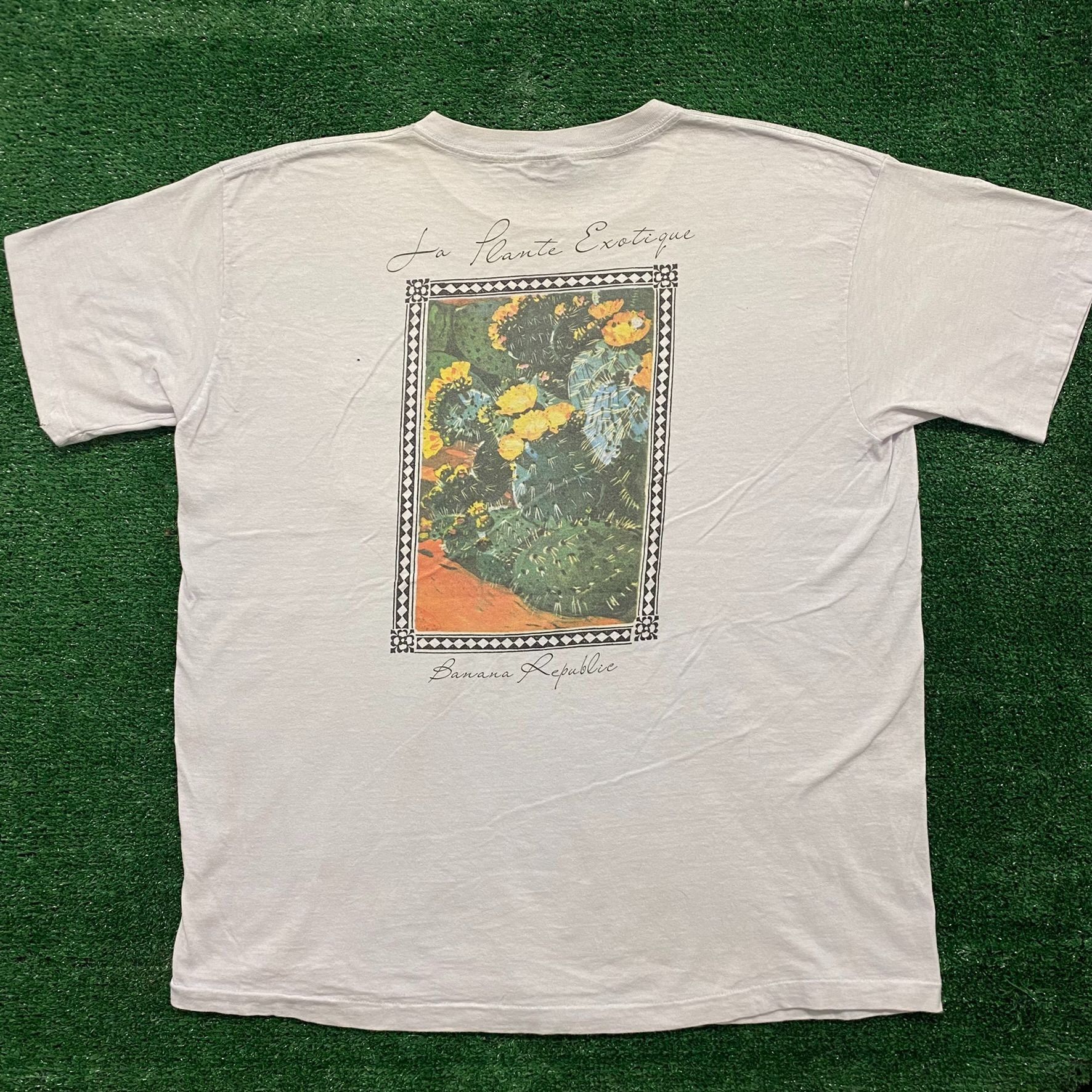 Banana Republic Floral Nature Painting Tee Vintage 90s Single Stitch T-Shirt Size US XL / EU 56 / 4 - 1 Thumbnail