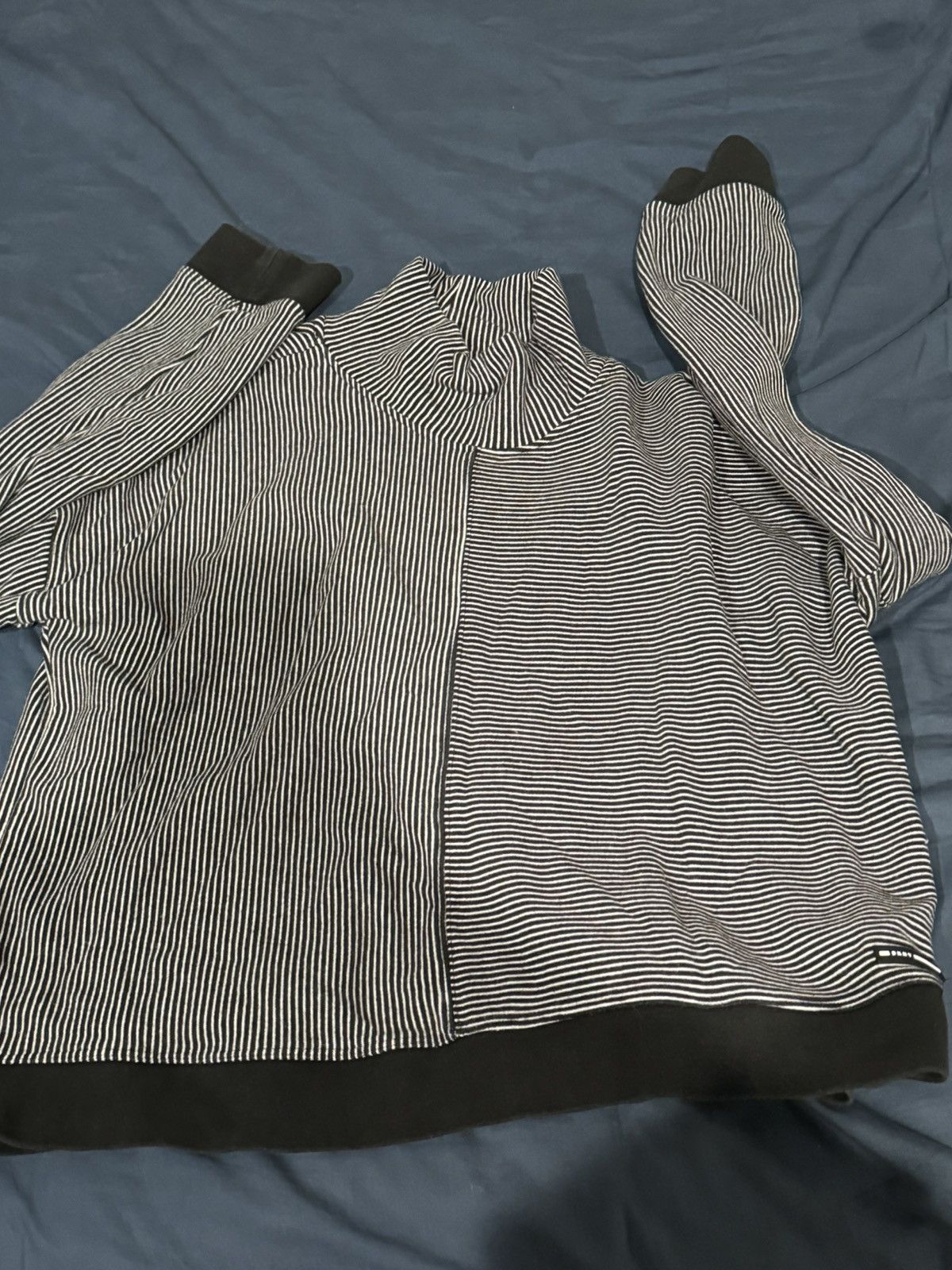 DKNY DKNY Sport Turtleneck Sweater Black & White Mercer Striped Size L / US 10 / IT 46 - 1 Thumbnail