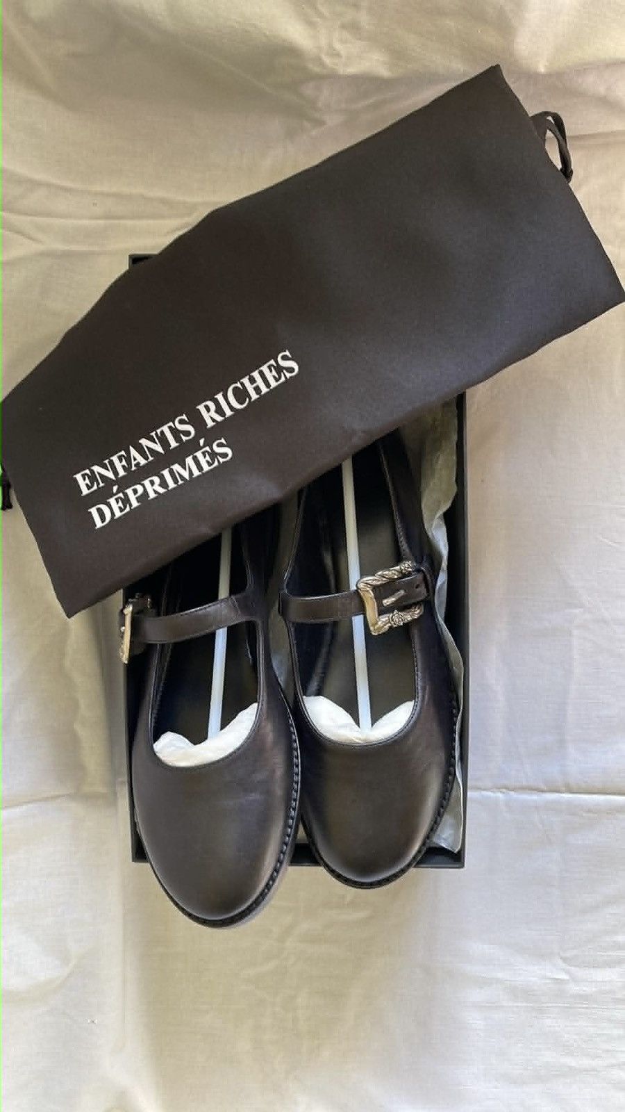Enfants Riches Deprimes Leather Ballet Mary Jane Flat Shoes Size US 9 / IT 39 - 3 Thumbnail