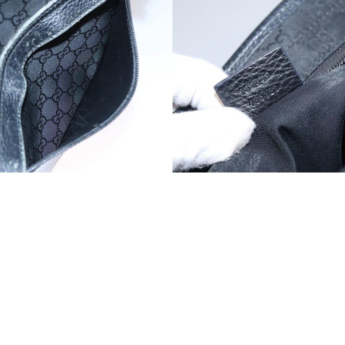 Gucci GUCCI GG Canvas Tote Bag Outlet Black Silver Size ONE SIZE - 13 Thumbnail