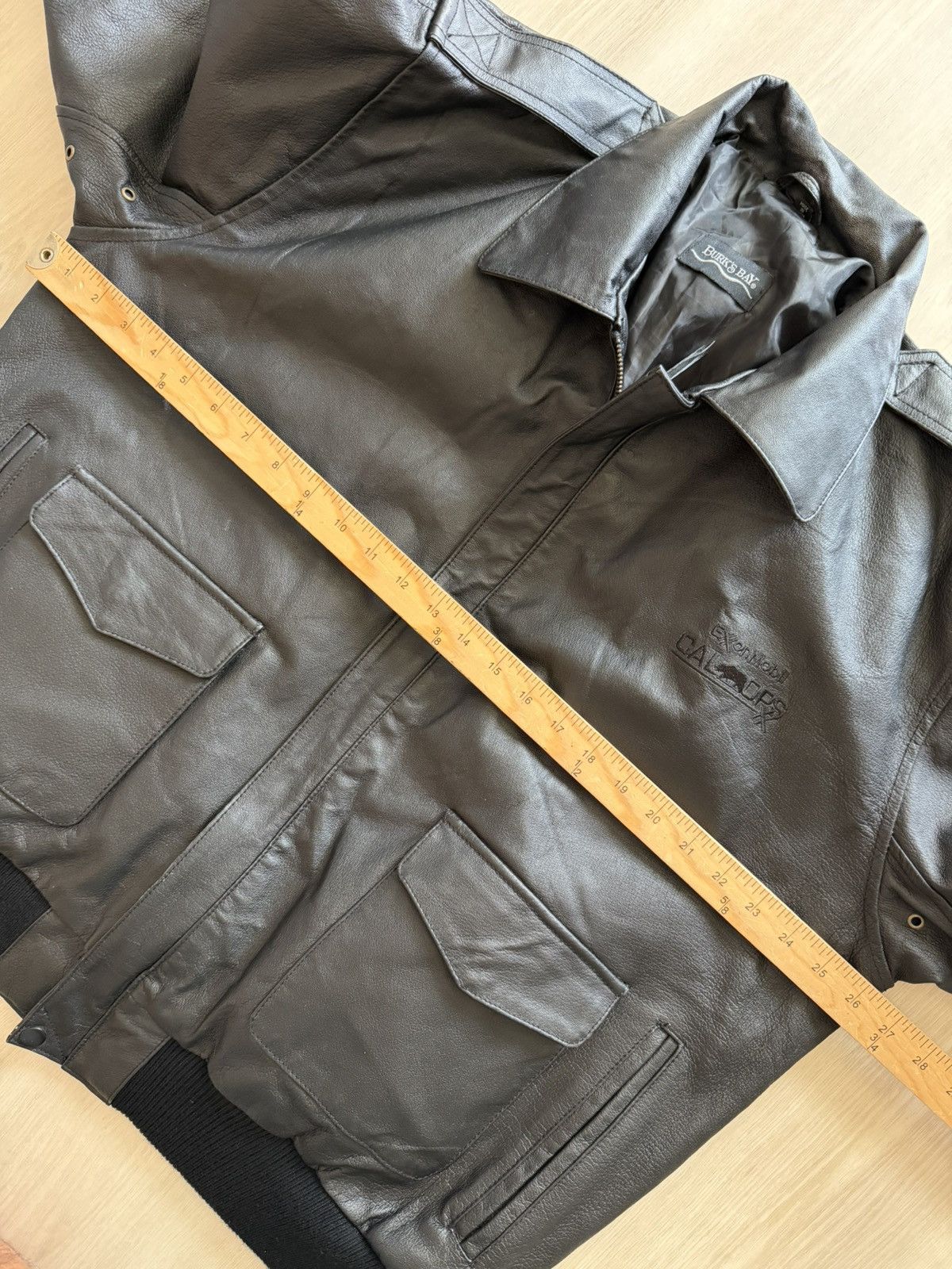 Vintage Vintage Burks Bay Exxon Mobile Leather Bomber Jacket Sz XL Size US XL / EU 56 / 4 - 8 Thumbnail