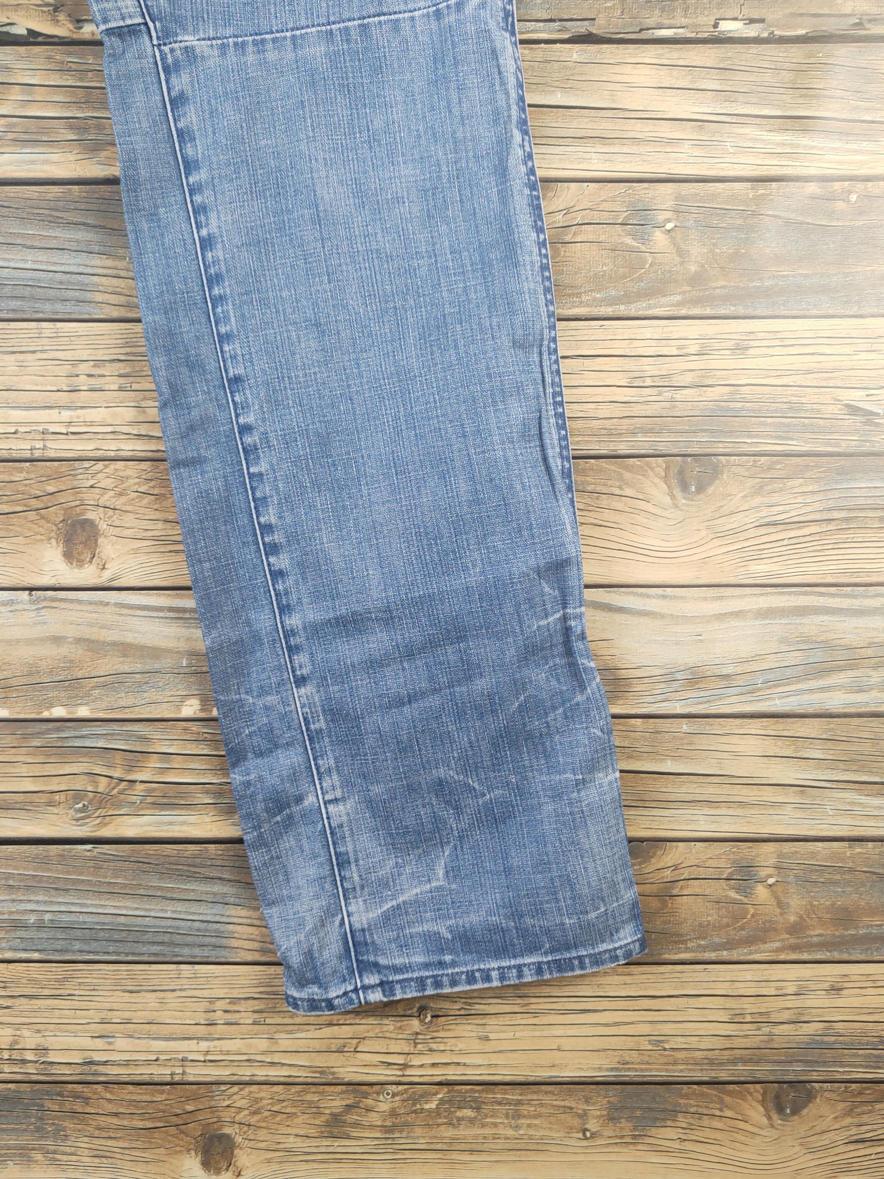 Japanese Brand DL Bartack Blue Distressed Ripped Jeans #1898 Size US 34 / EU 50 - 11 Thumbnail