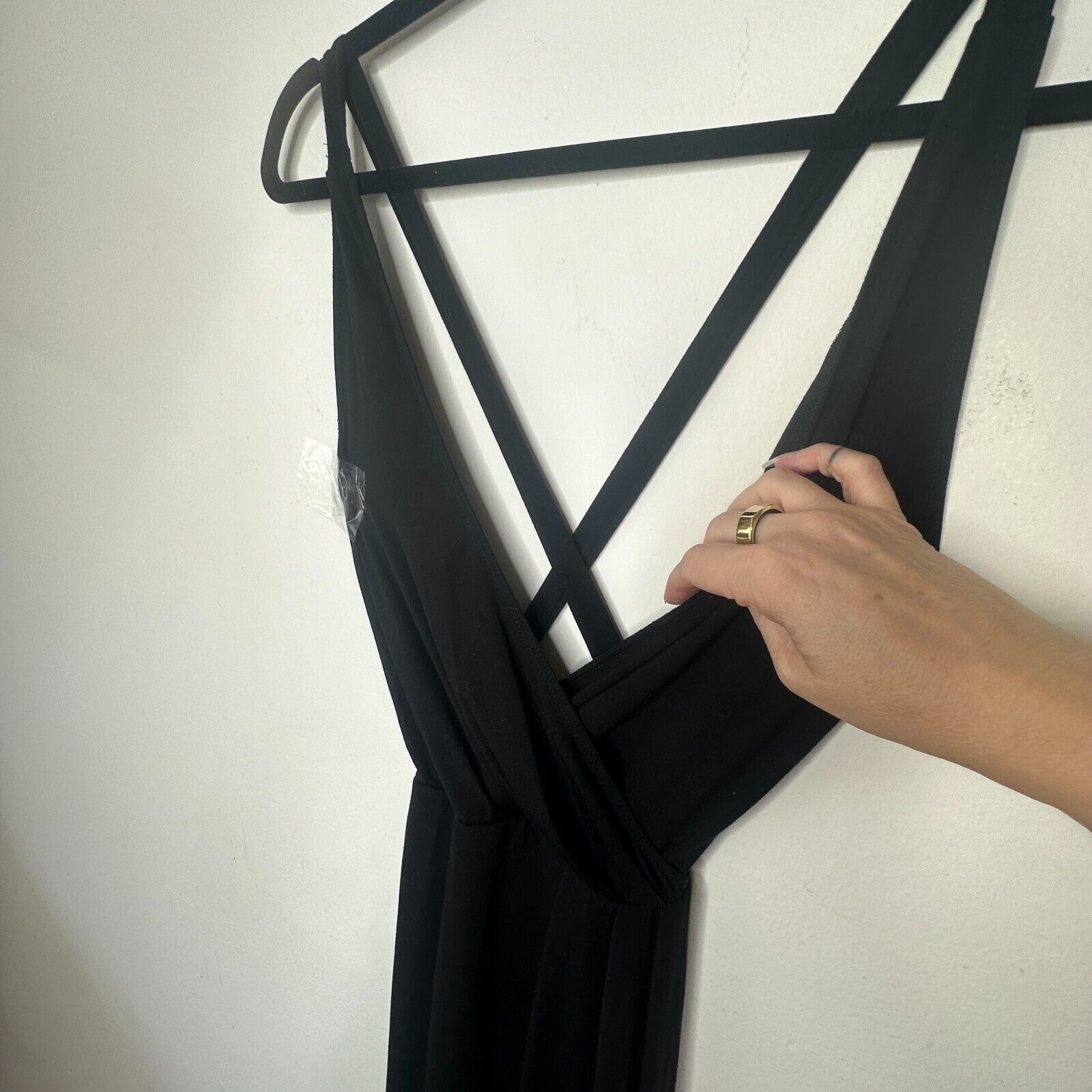 Reformation Reformation Black Vienna Maxi DeepV Criss Cross Back Slit XS Size XS / US 0-2 / IT 36-38 - 4 Thumbnail