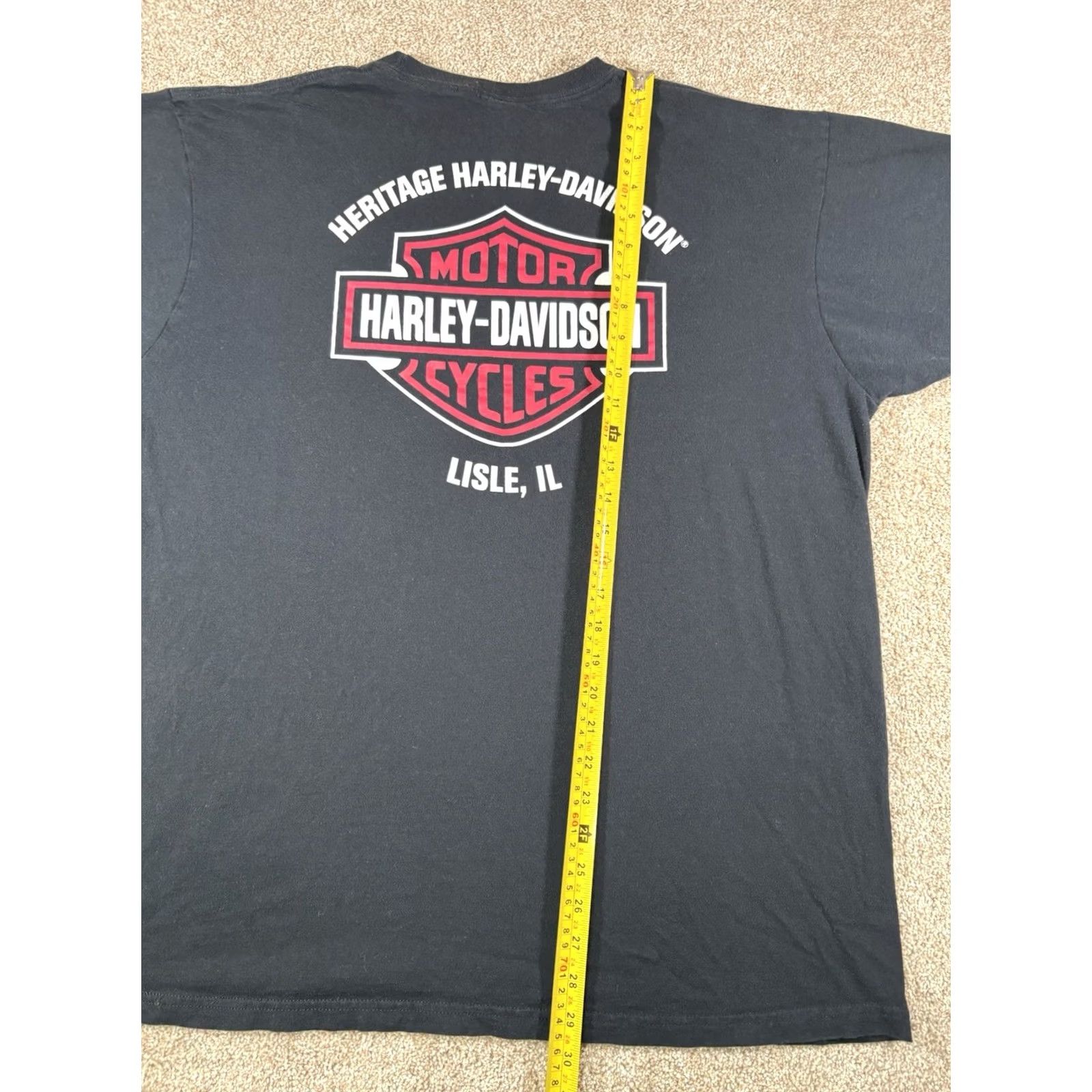 Harley Davidson Y2K Harley-Davidson Shirt Mens 2XL Black Short Sleeve Double-Sided Lisle IL Shirt Graphic Print Logo T-Shirt Men Biker Motorcycle Size US XXL / EU 58 / 5 - 7 Thumbnail