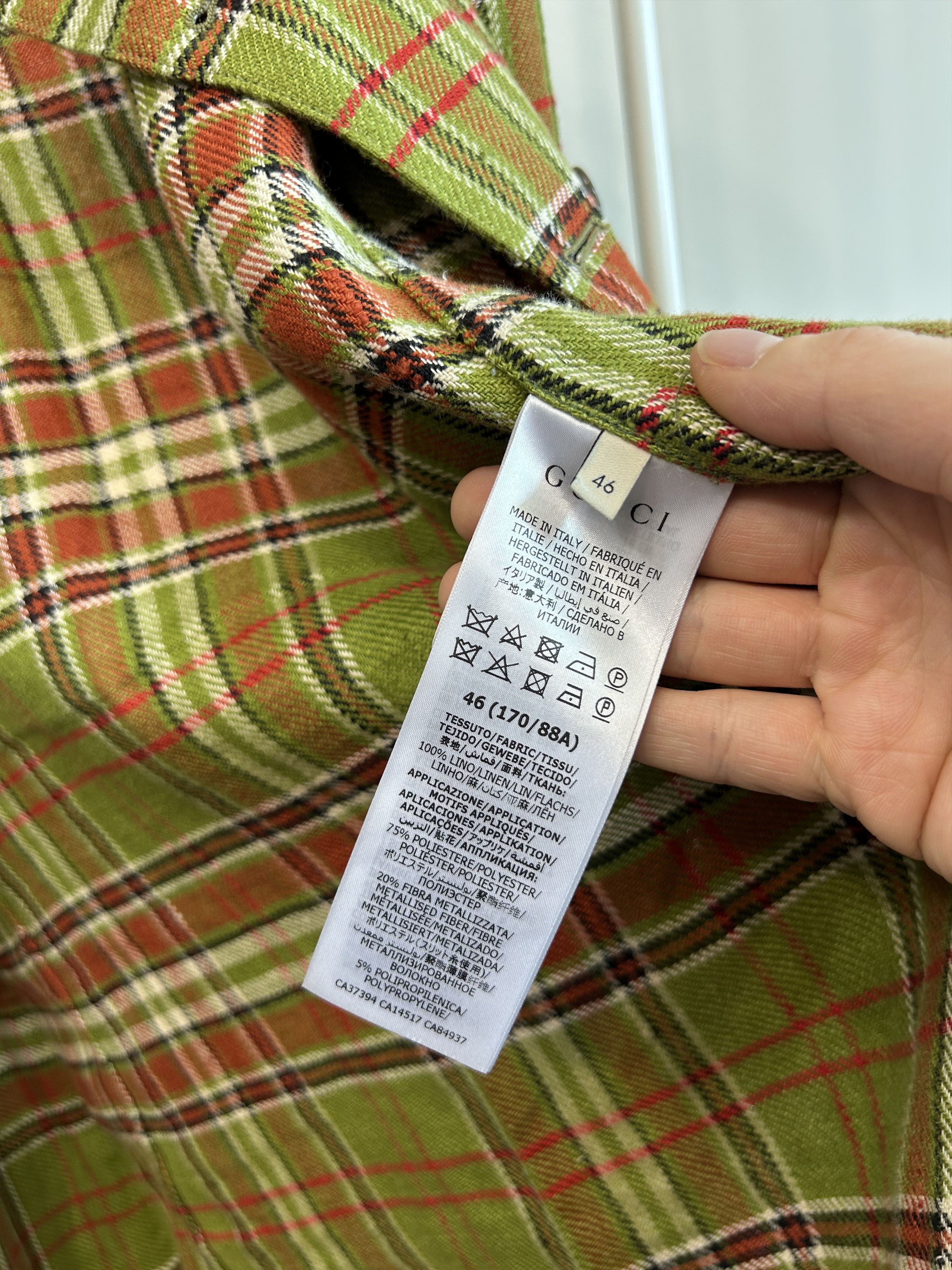 Gucci GUCCI Olive Tartan Double-Breasted Jacket Size US S / EU 44-46 / 1 - 10 Thumbnail