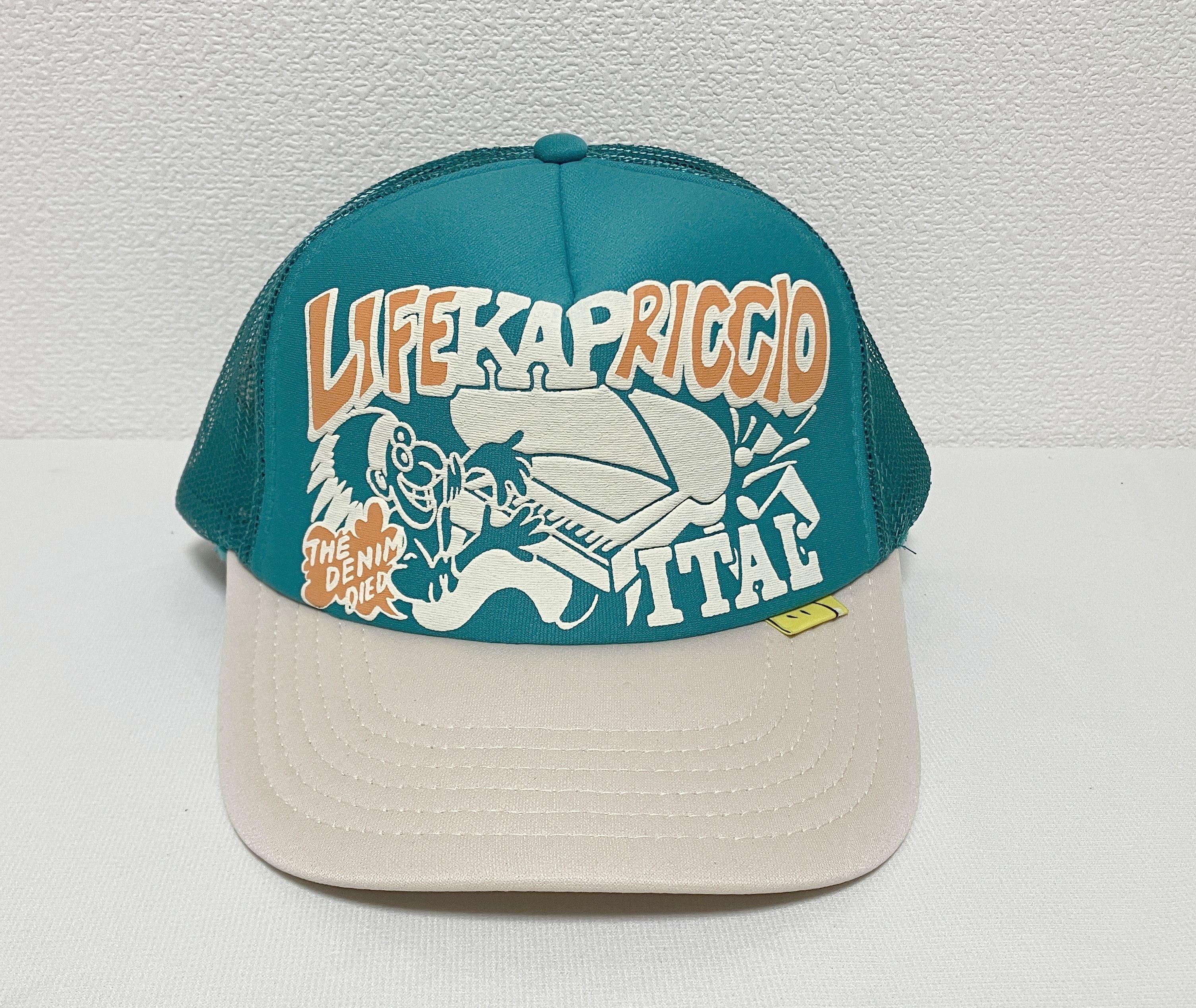 Kapital kapital life kapriccio truck cap hat trucker green beige Size ONE SIZE - 2 Thumbnail