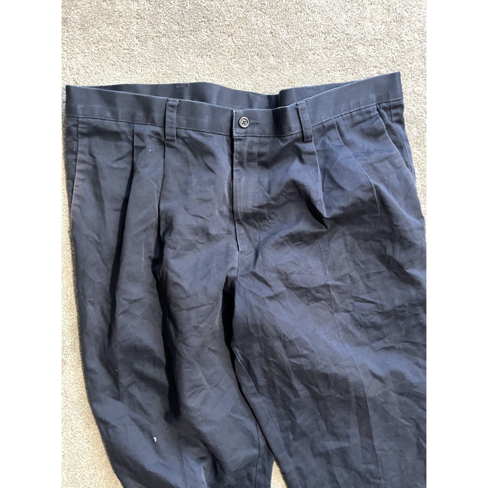Dockers VINTAGE Dockers Classic Fit Pleated Dress Pants Mens 40x30 Blue Solid Chinos Size US 40 / EU 56 - 4 Thumbnail