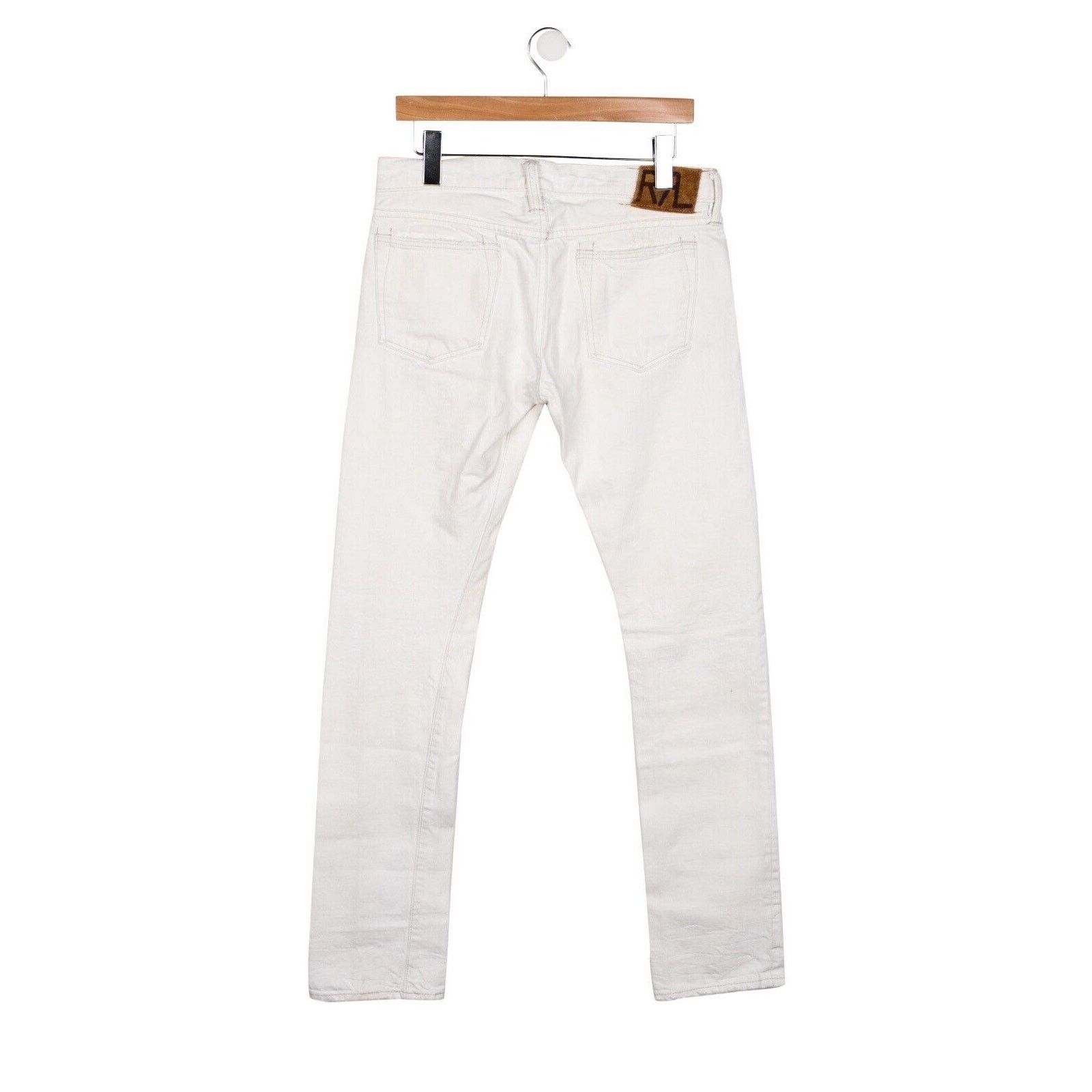 RRL Ralph Lauren RRL Double Ralph Lauren Jeans Size 29x34 White Distressed Size US 29 - 2 Thumbnail