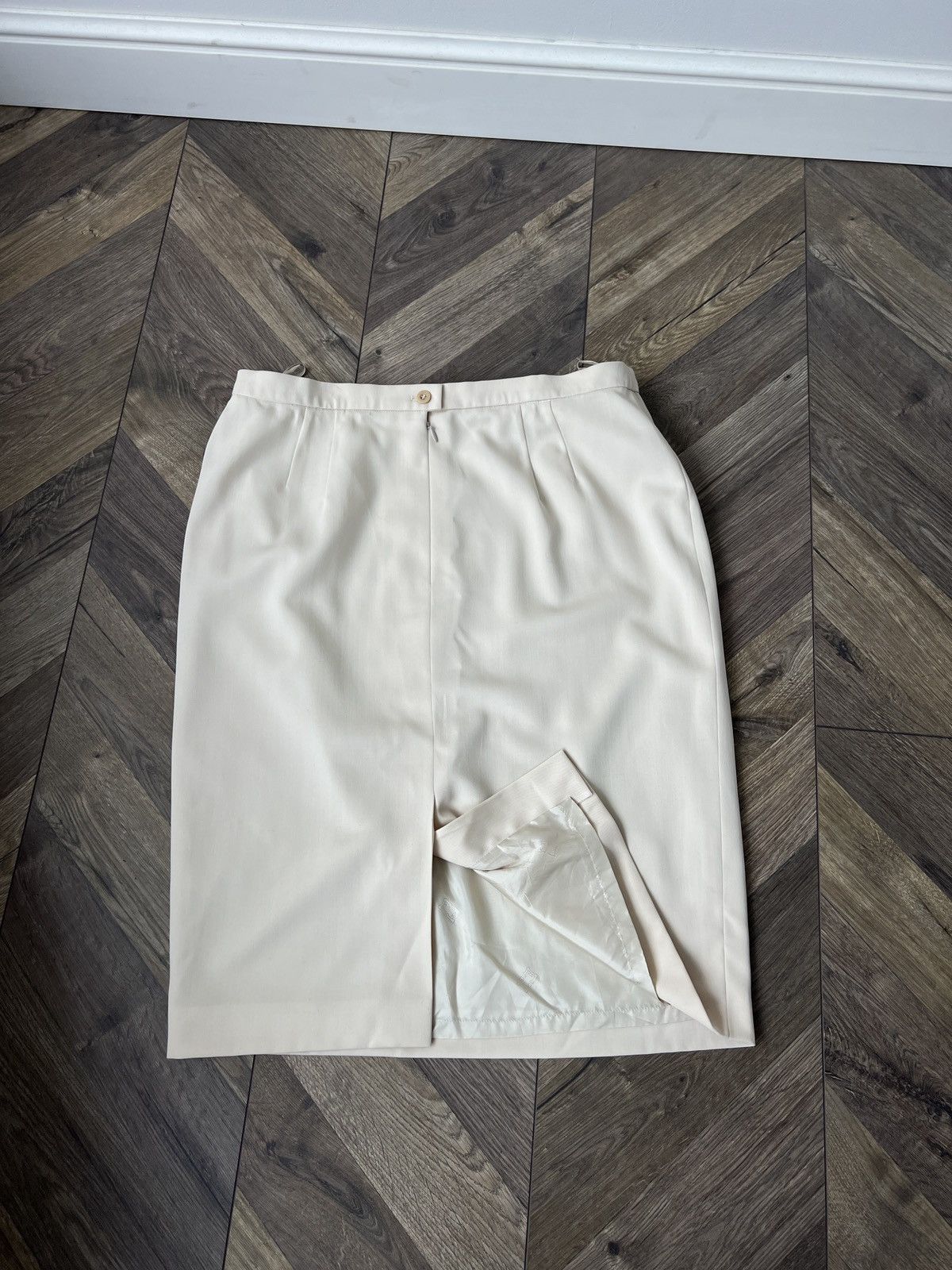 Designer × Escada × Vintage Vintage ESCADA Cream White Pencil Skirt Elegant Office Wear Size M / US 6-8 / IT 42-44 - 15 Thumbnail