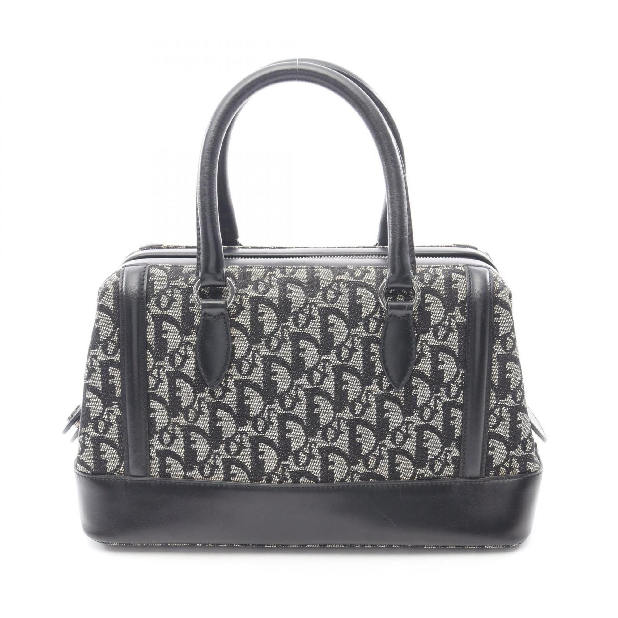Dior Christian Dior Dior Trotter handbag, canvas and leather, women's, beige/black. Size ONE SIZE - 1 Thumbnail