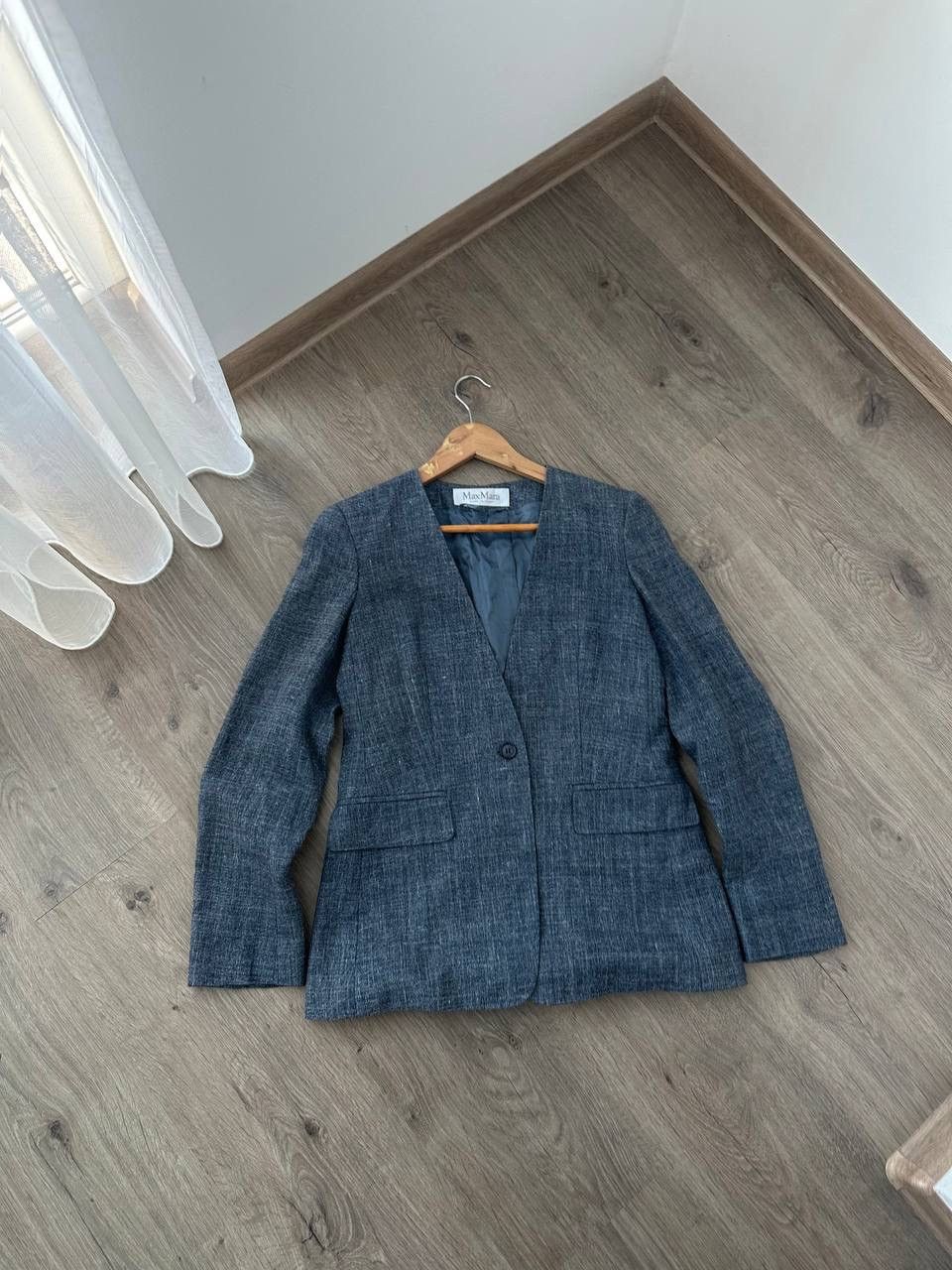 Max Mara × Vintage Vintage Max Mara Blue W’s Blazer Jacket Size M / US 6-8 / IT 42-44 - 6 Thumbnail