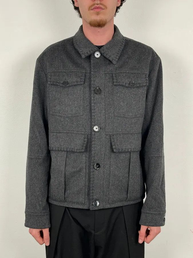 John Galliano 2010s John Galliano Grey Wool Classy Cargo Jacket Size US M / EU 48-50 / 2 - 2 Thumbnail