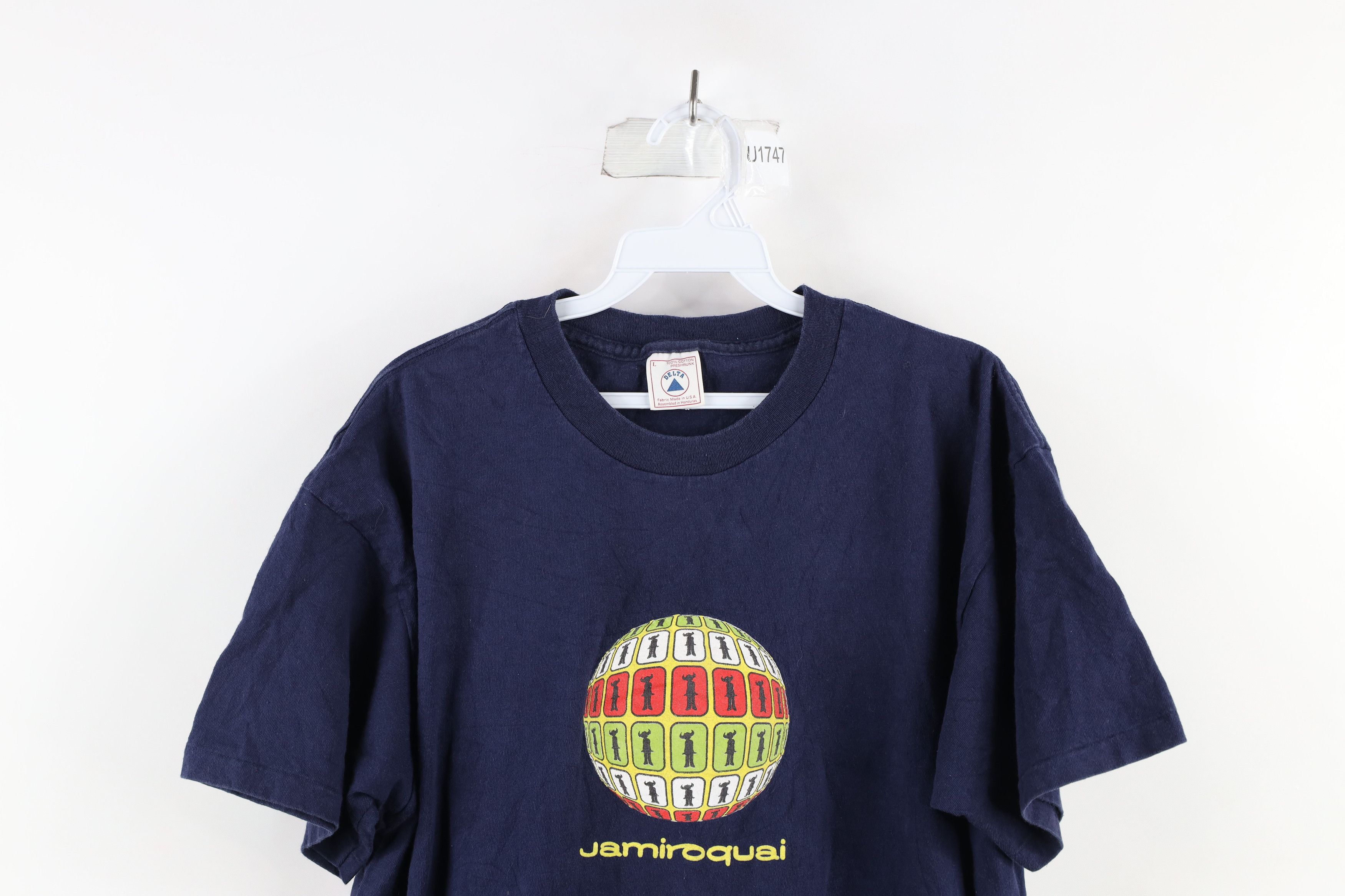 Vintage Vintage 90s Spell Out Jamiroquai Band T-Shirt Blue Cotton 