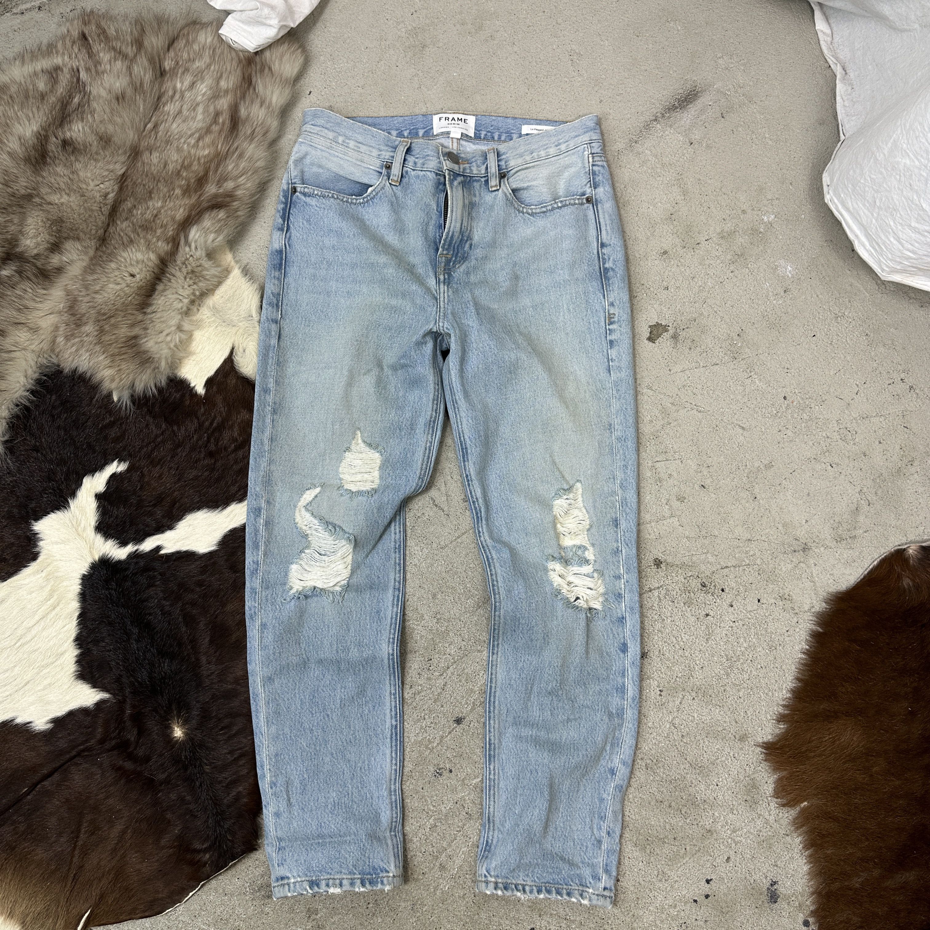 Frame Vintage Denim Distressed Skinny Women's Jeans Y2K Size 24" / US 00 / IT 34 - 4 Thumbnail