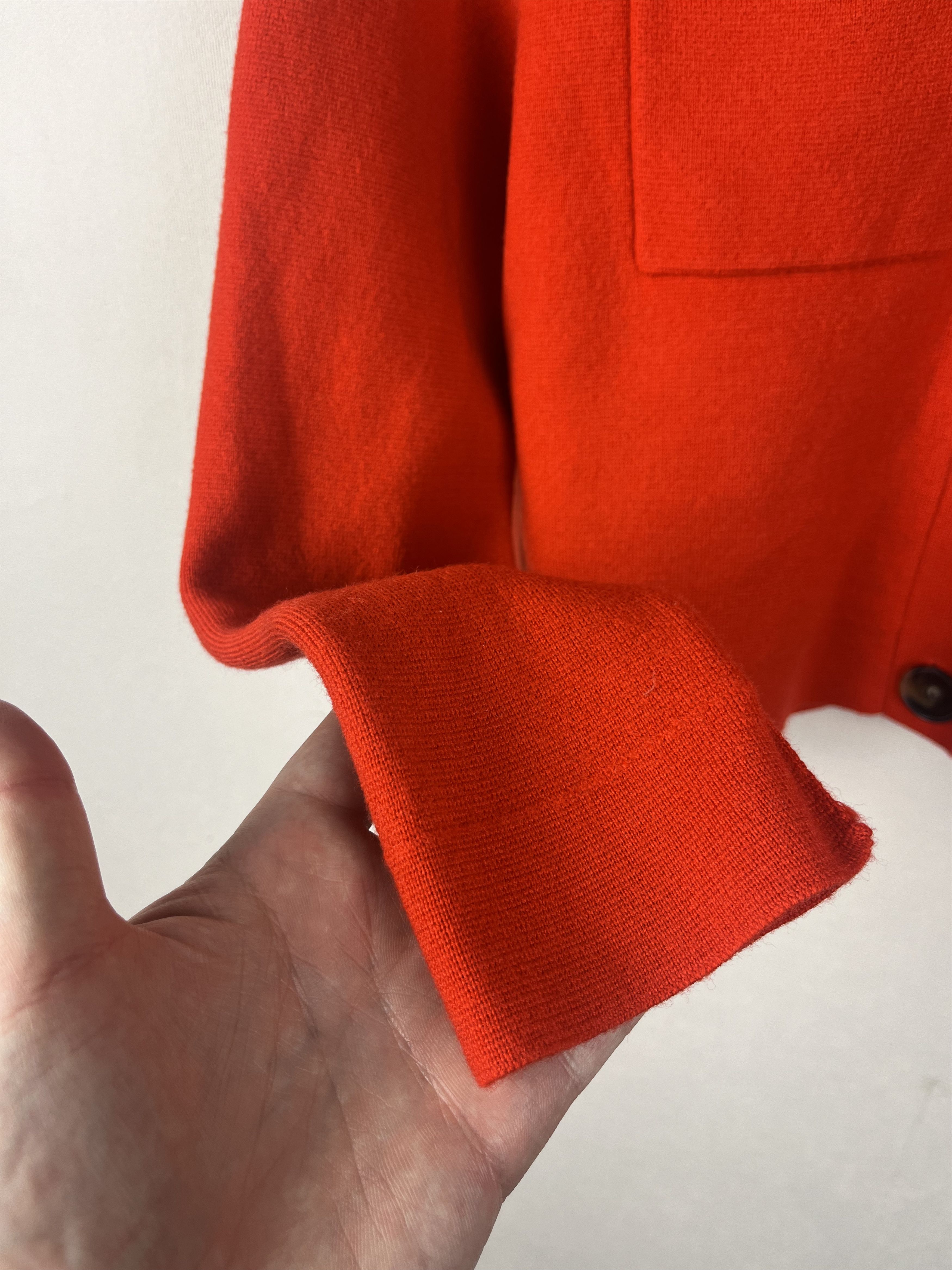 Sezane La Maille Sezane Betty Cardigan Coral Red Merino Wool Size M Size M / US 6-8 / IT 42-44 - 8 Thumbnail
